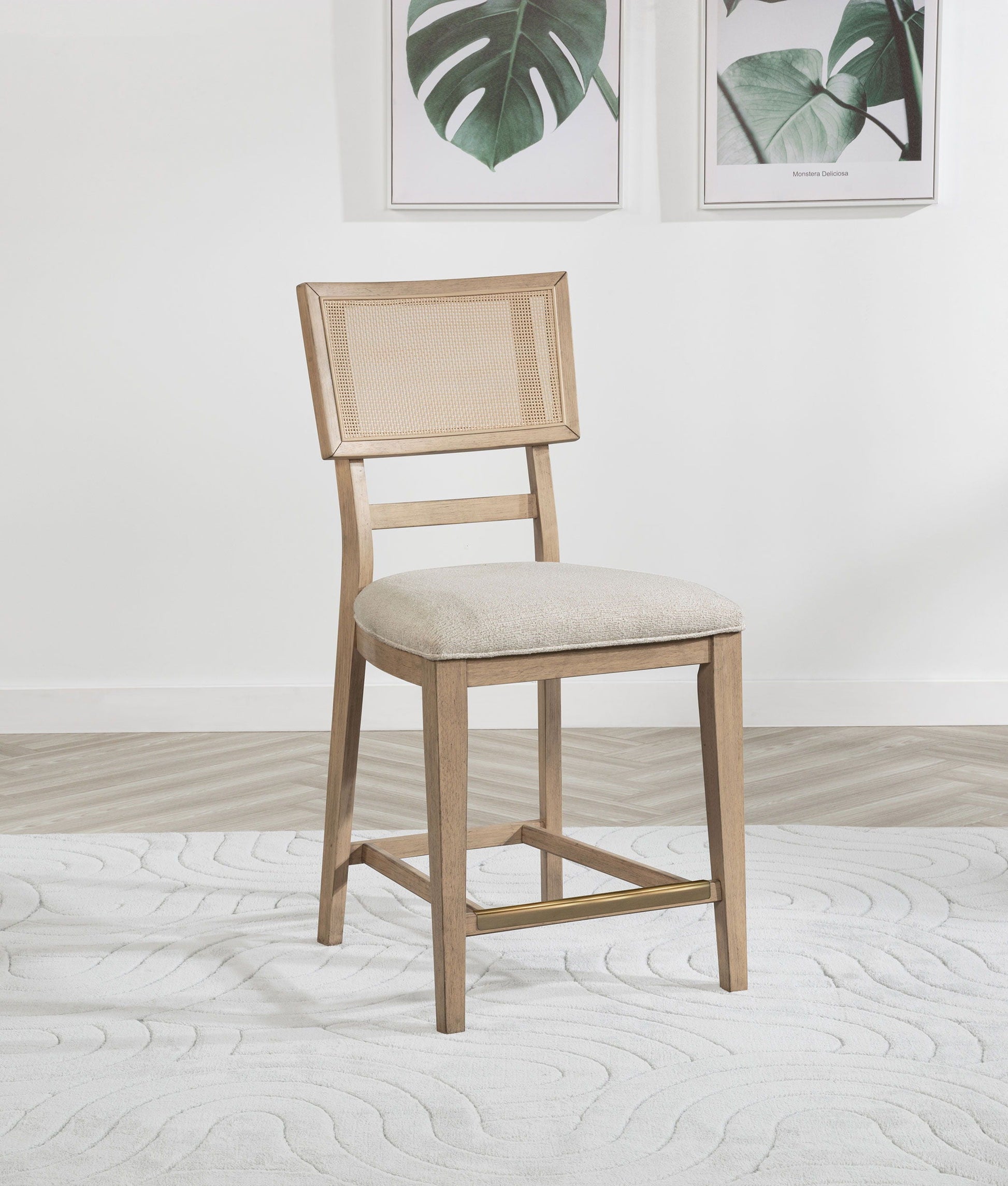Coaster Fine Furniture Kailani - Radio Weave Cane Counter Dining Side Chair (Set of 2) - Beige Oak | Meri Furniture