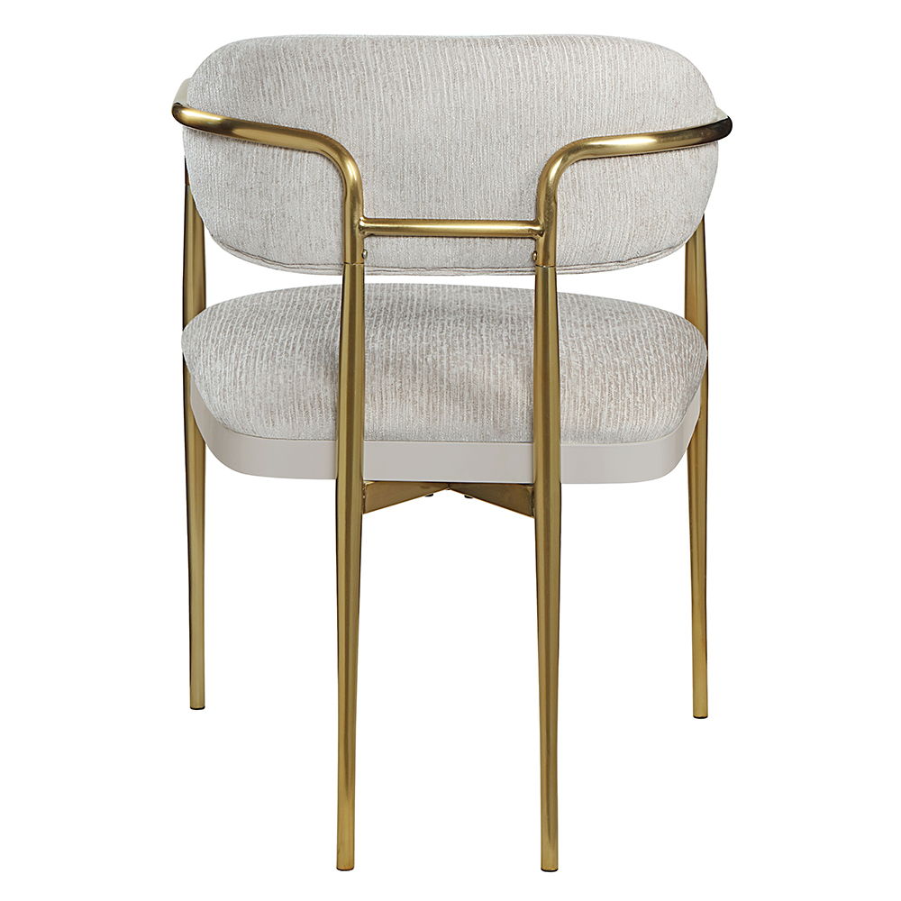 Zayn - Arm Chair Set of 2) - Beige Chenille & Gold