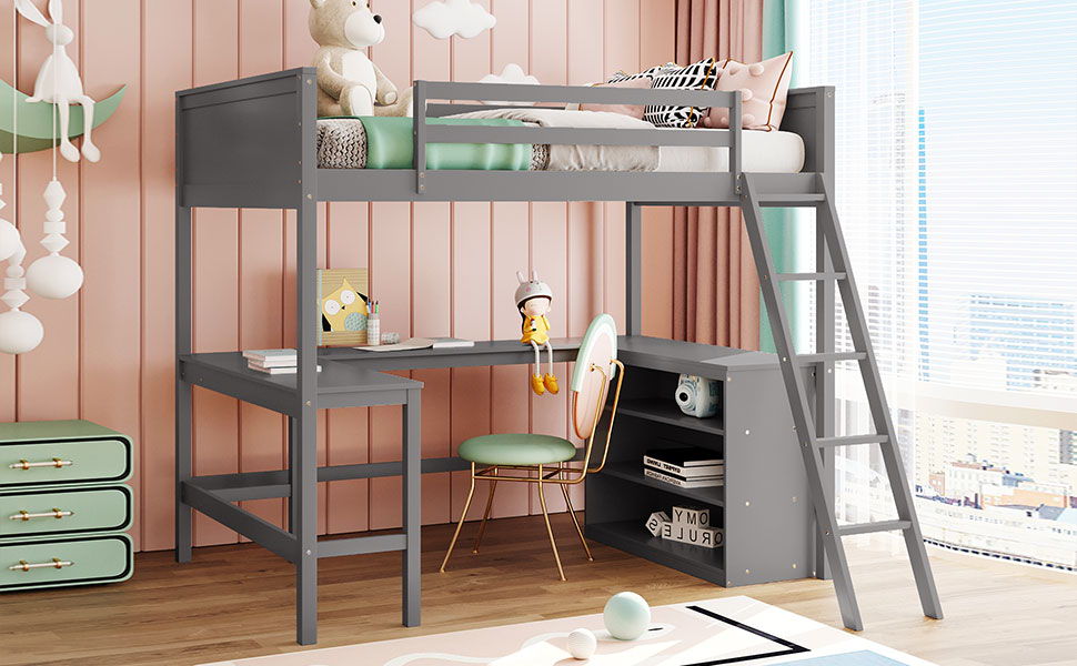 Loft Bed With Shelves With Desk