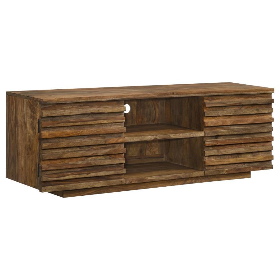 Coaster Fine Furniture Julia - 2 Door Solid Sheesham Wood TV Stand - Natural | Meri Furniture