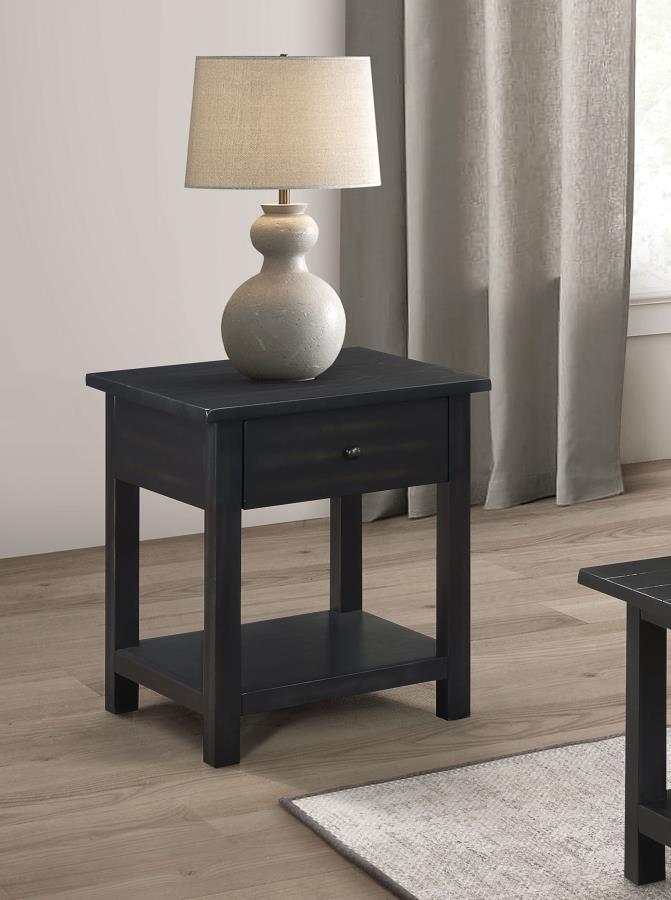 Coaster Fine Furniture Payne - 1 Drawers Wood End Table with Shelf | Meri Furniture