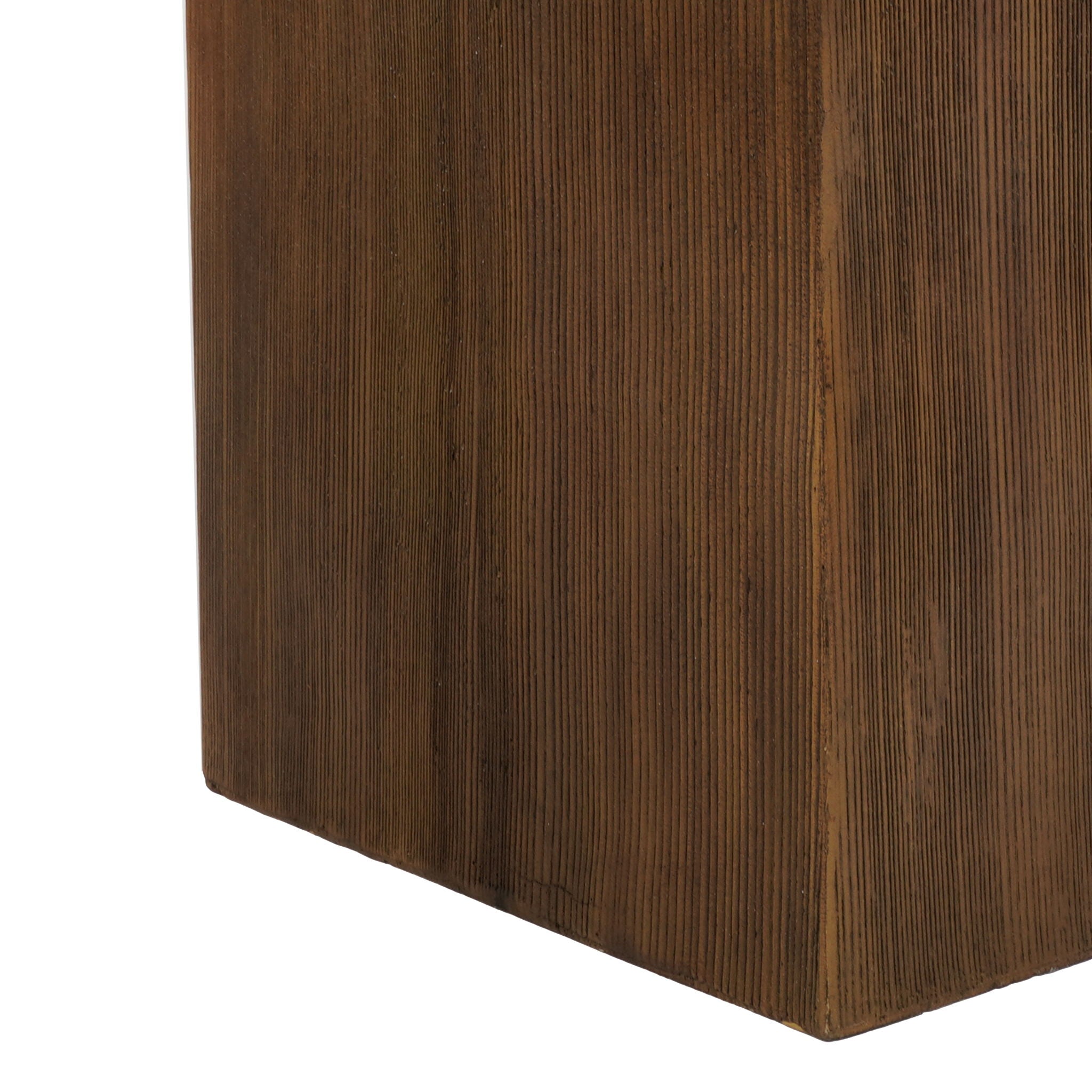 Mgo Square Side Table With Faux Stone Top And Wood Frame - Antique White / Natural Wood