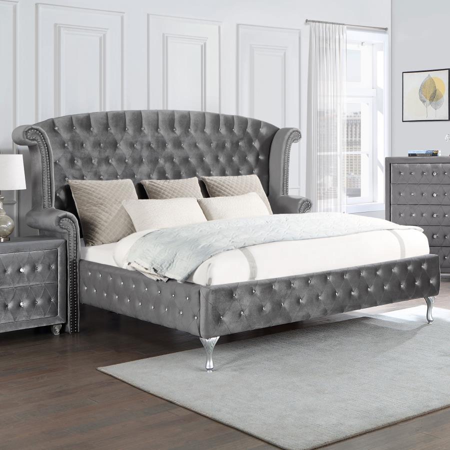 Coaster Fine Furniture Deanna - Upholstered Wingback Bed | Meri Furniture