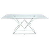 Coaster Fine Furniture Beaufort - Rectangular Glass Top Dining Table - Chrome | Meri Furniture