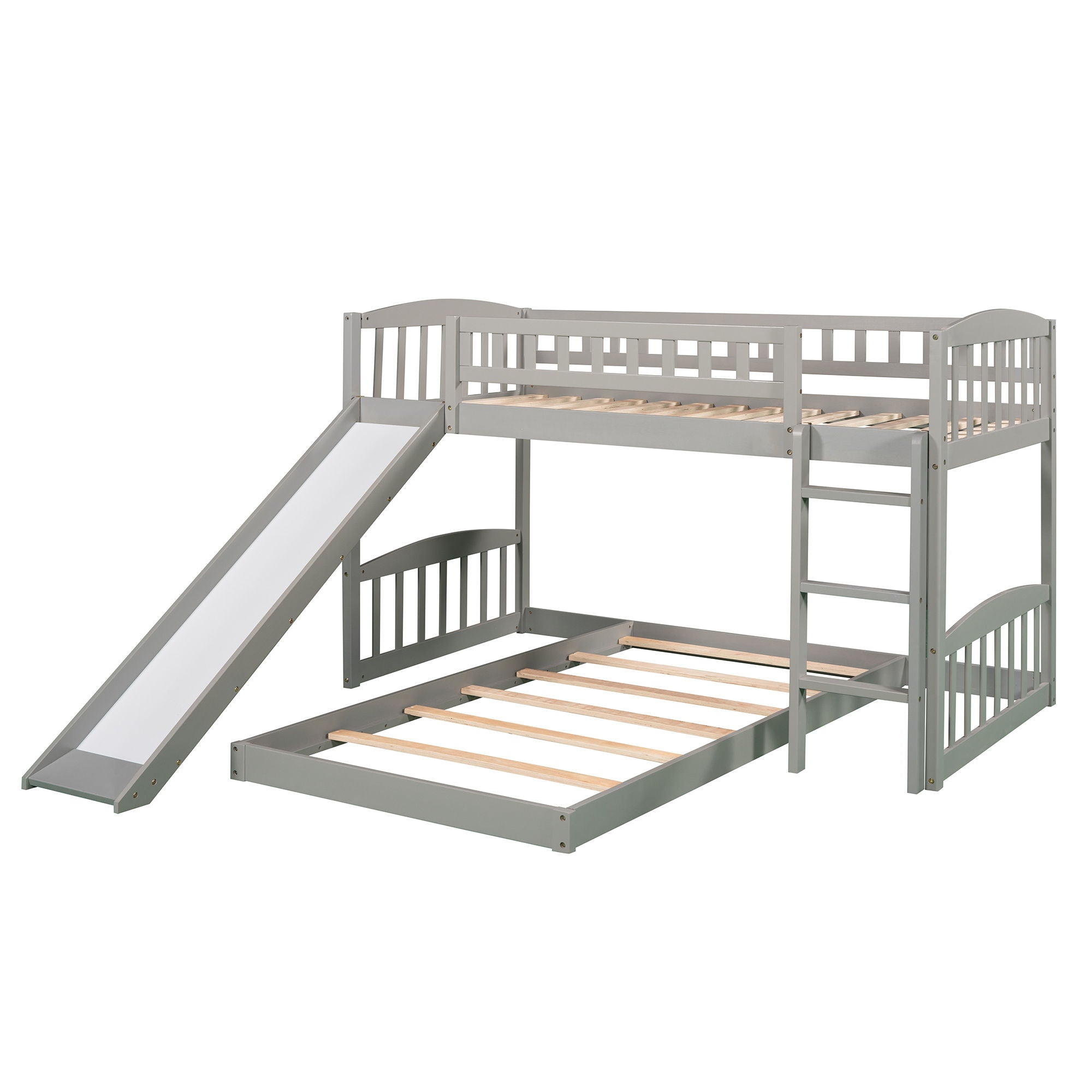 Functional Bunk Bed With Convertible Ladder And Slide