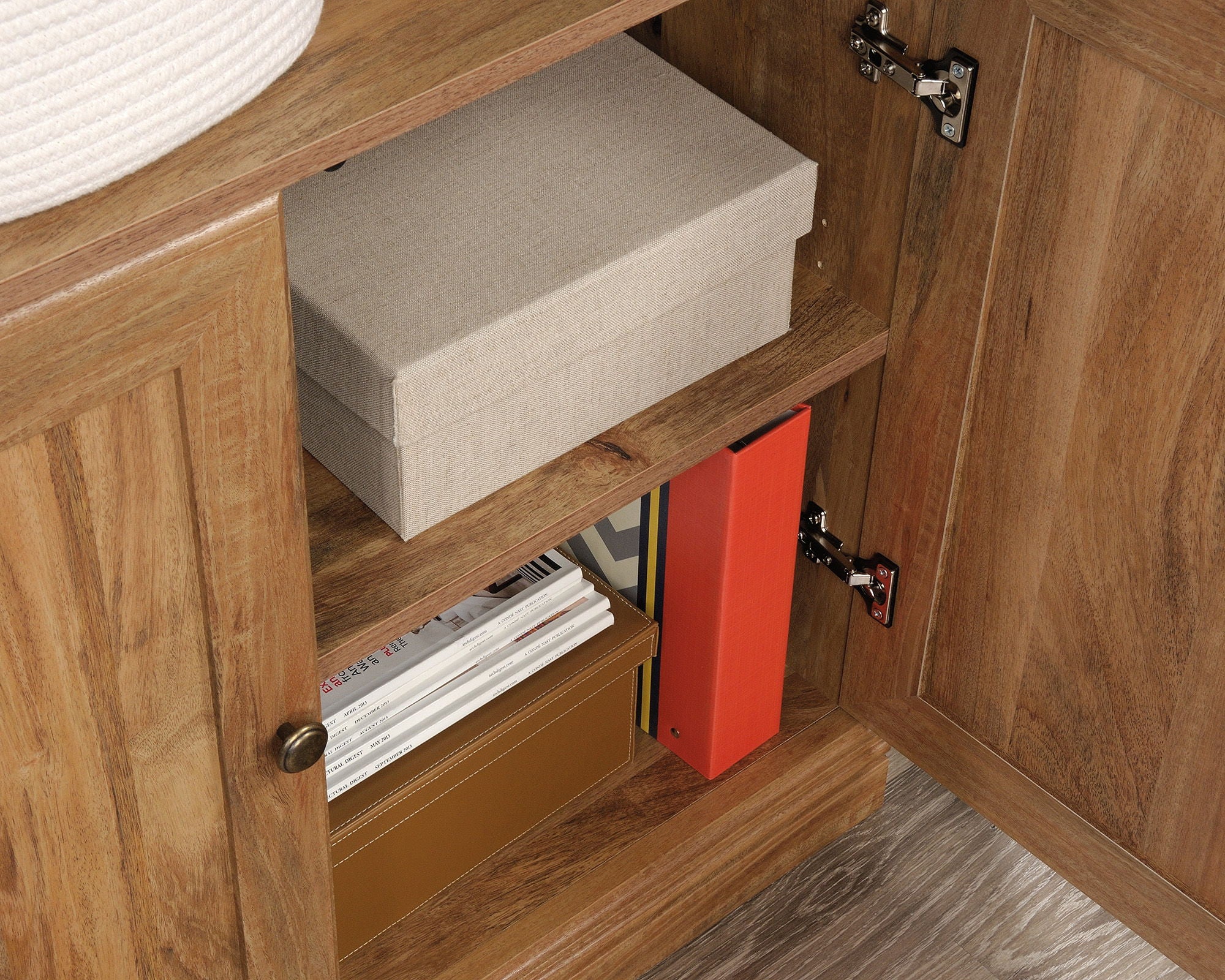 Transitional 3-Shelf 2-Door Bookcase