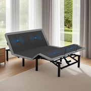 Adjustable Bed Frame With Massage Head & Foot Incline, Wireless Remote, USB Ports, LED Night Light