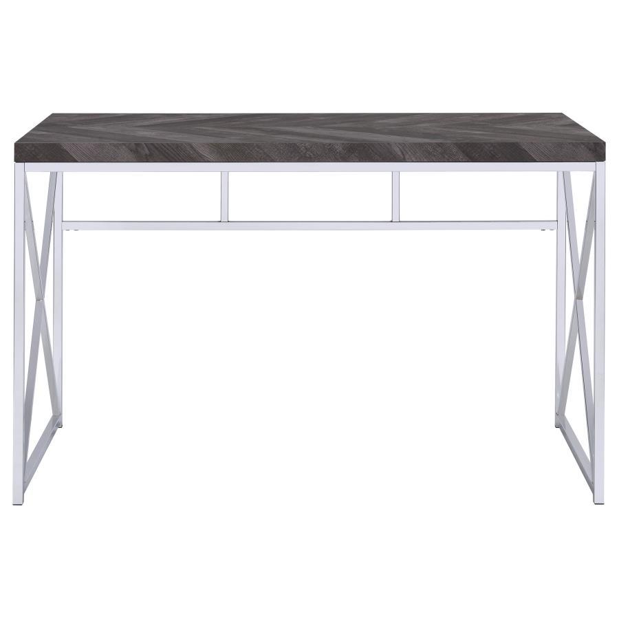 Coaster Fine Furniture Grimma - Writing Office Desk - Rustic Gray And Chrome | Meri Furniture