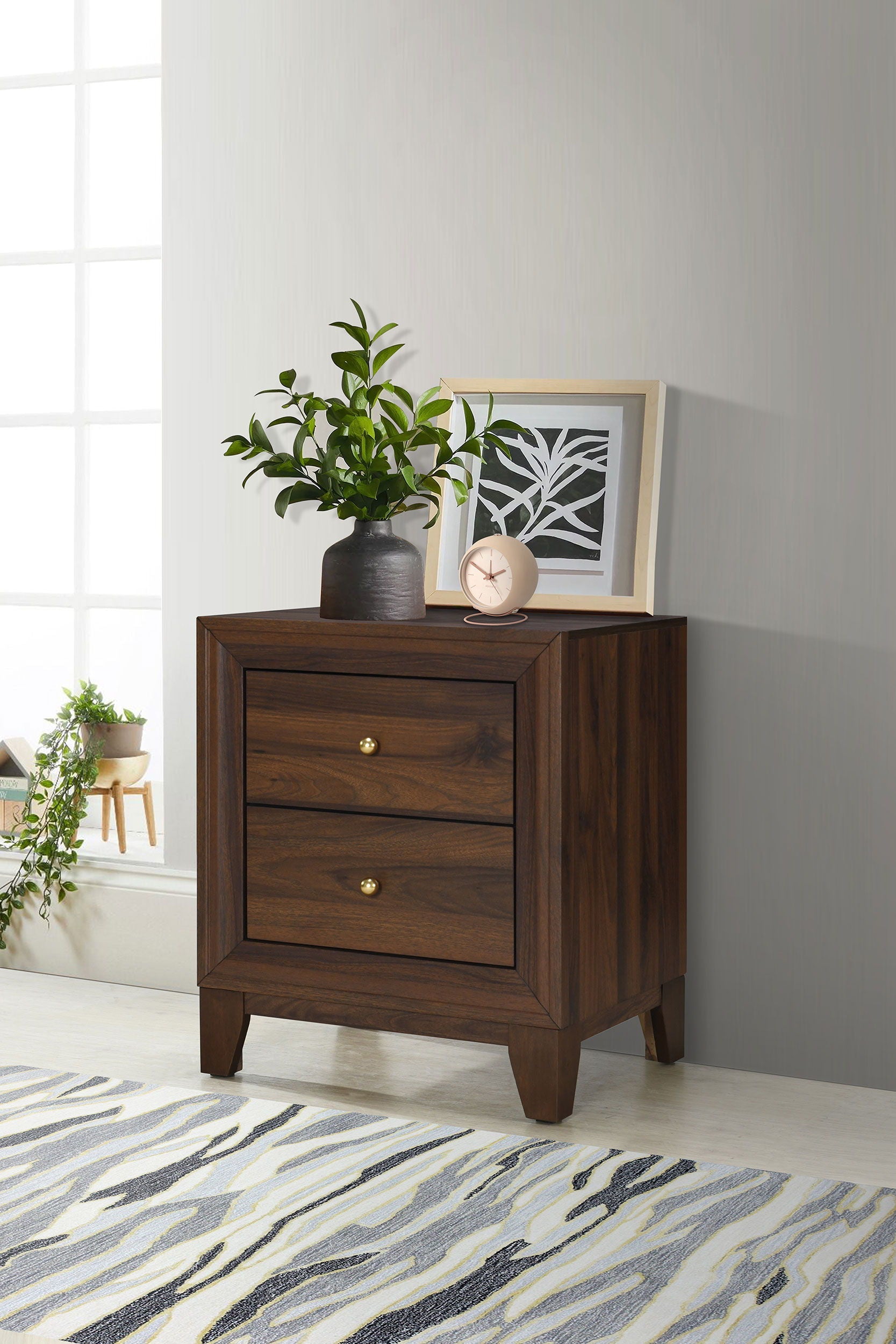Coaster Fine Furniture Welsley - 2-Drawer Nightstand Bedside Table - Walnut | Meri Furniture