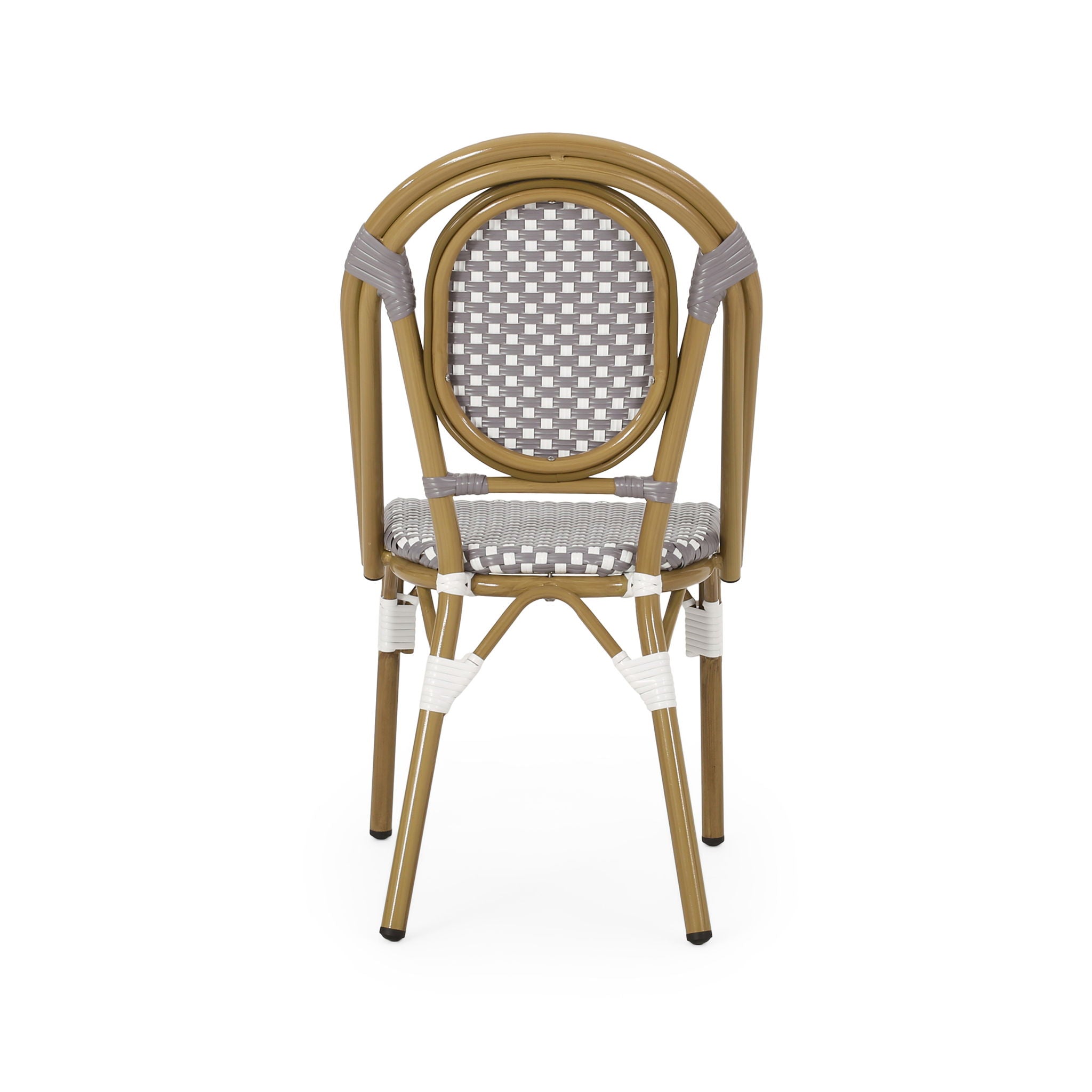 Outdoor Rattan And Aluminum French Bistro Chair Set