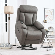 Lift Chair Recliner Power Remote Control Recliner Sofa Relax Soft Chair Anti - Skid Australia Cashmere Fabric Furniture Living Room - Dark Gray