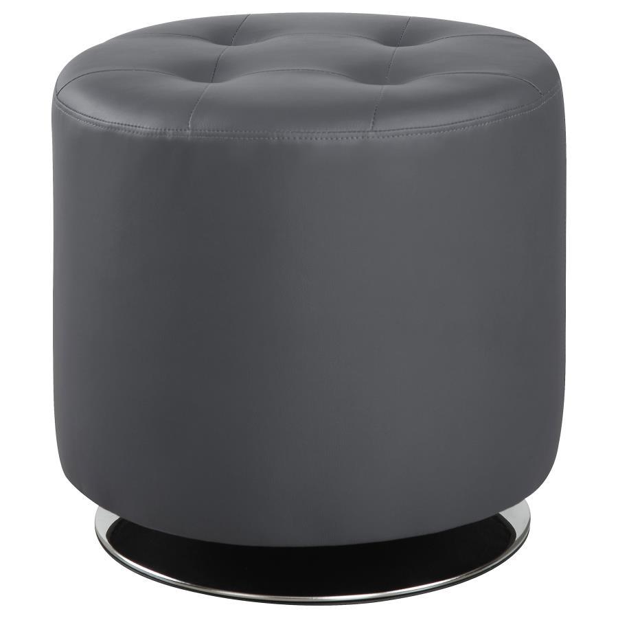 Coaster Fine Furniture Bowman - Round Upholstered Tufted Swivel Ottoman | Meri Furniture