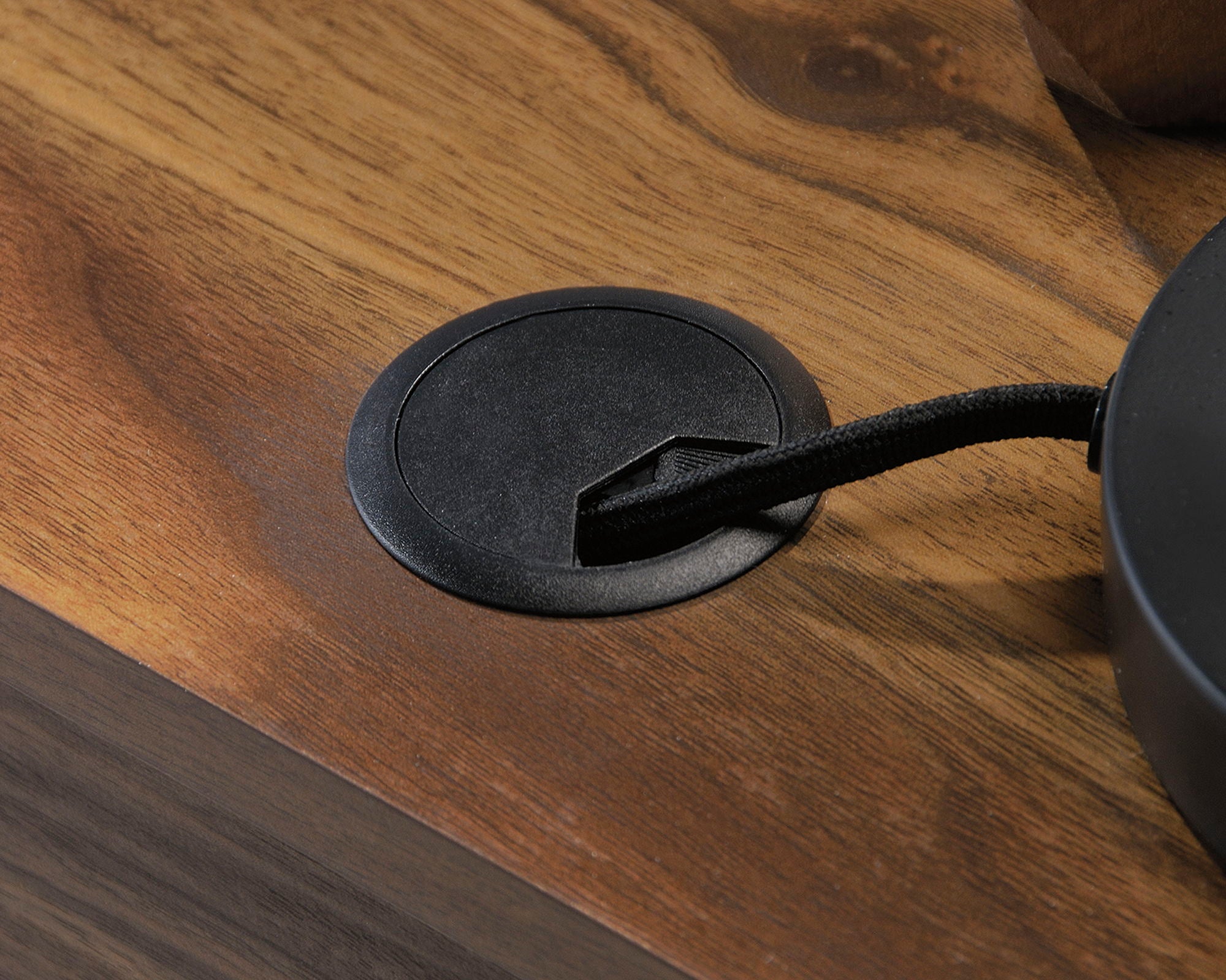 L-Shaped Desk in Grand Walnut