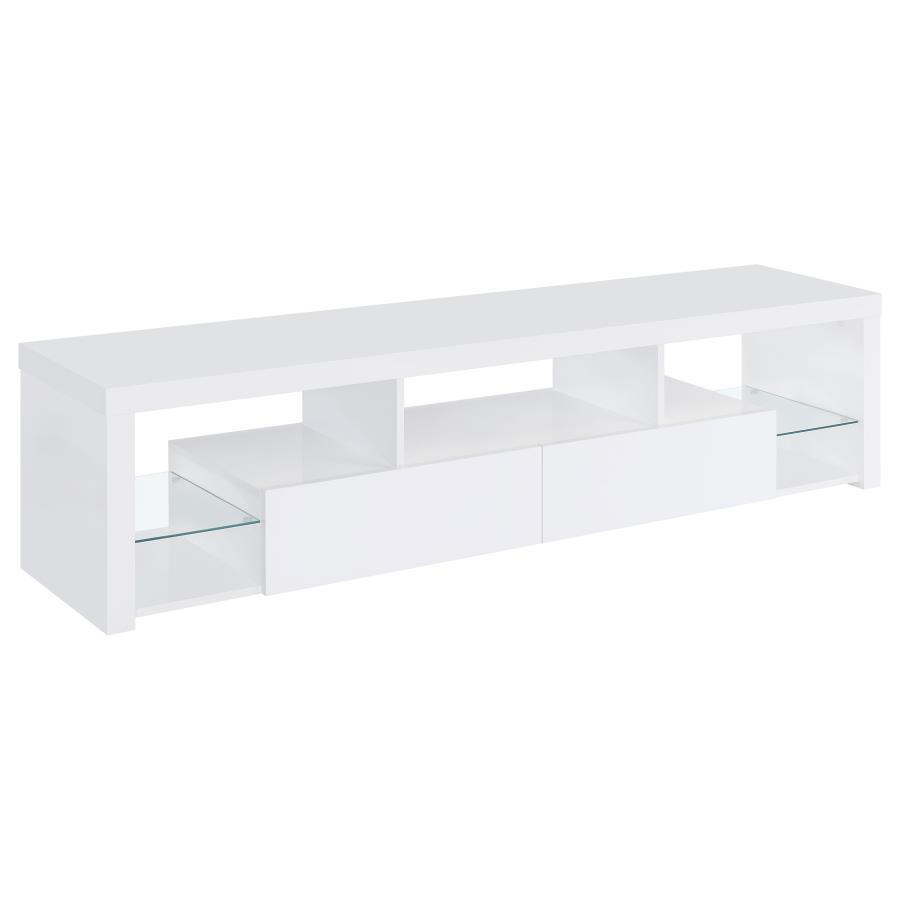 Coaster Fine Furniture Jude - 2-Drawer Engineered Wood TV Stand - High Gloss White | Meri Furniture