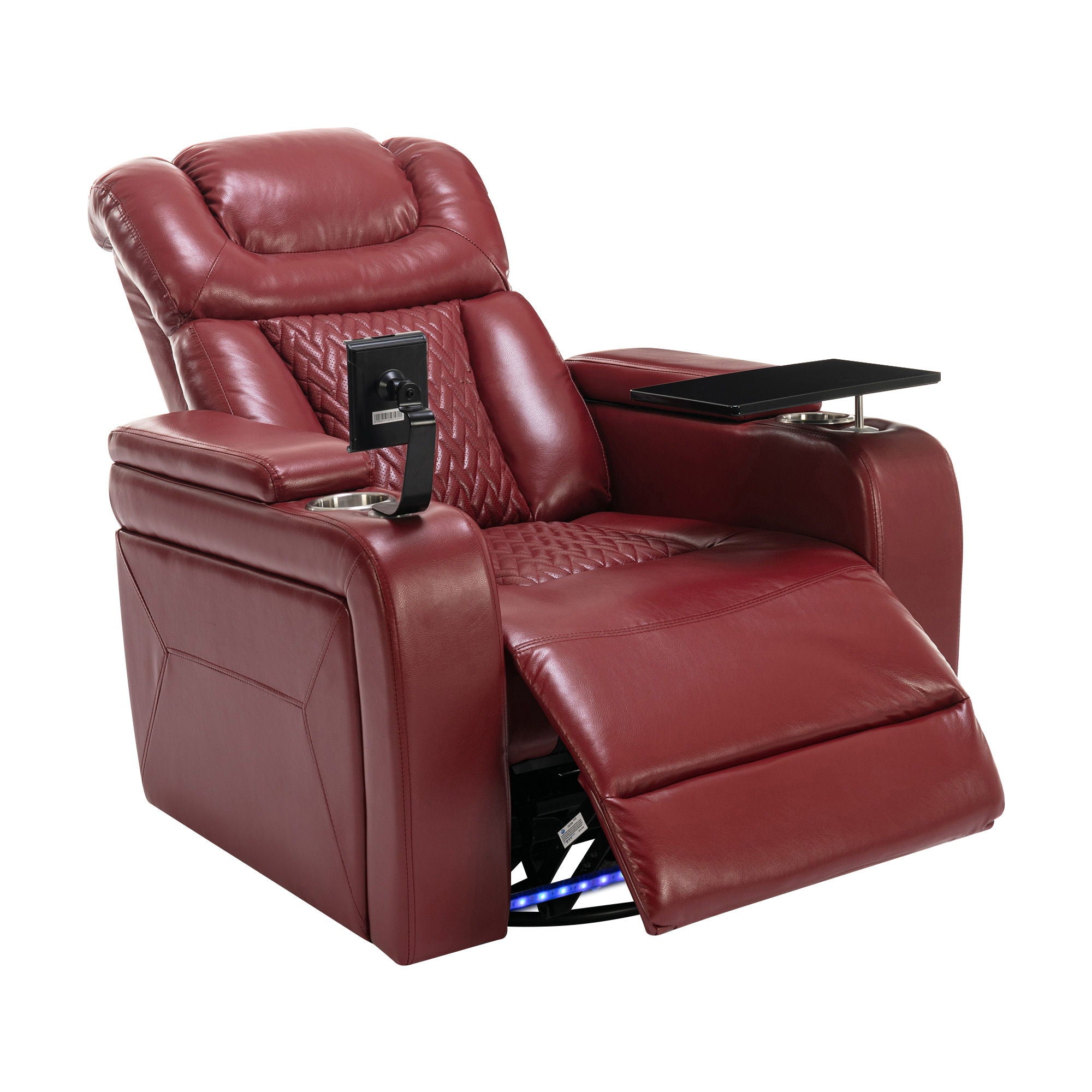 270 Degree Swivel Power Recliner With Tray Table, Phone Holder, Cup Holder, USB Port