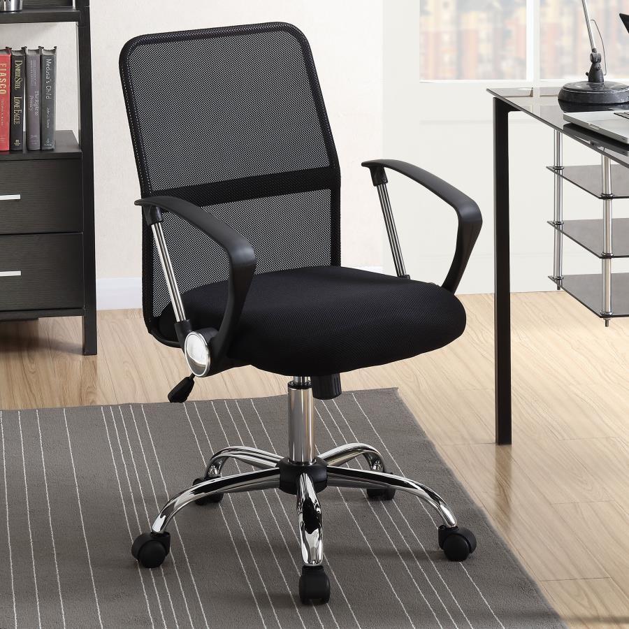 Coaster Fine Furniture Gerta - Upholstered Adjustable Mesh Office Desk Chair - Black | Meri Furniture