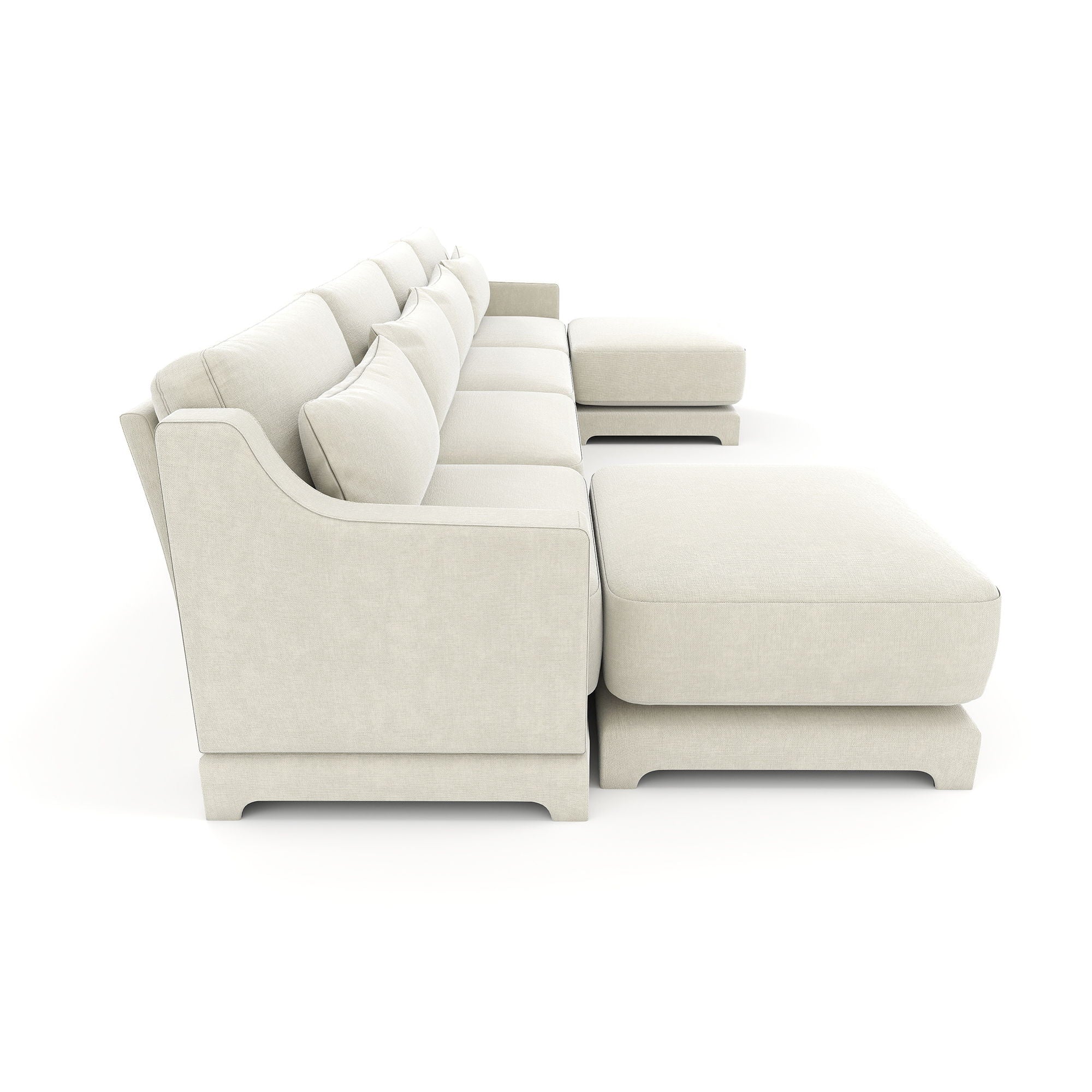 Stylish Sofa With Ottoman And Lumbar Pillows, Ergonomic Design