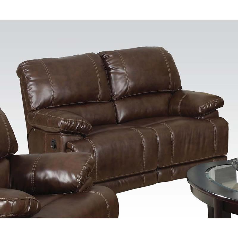 Daishiro - Loveseat - Chestnut Bonded Leather Match