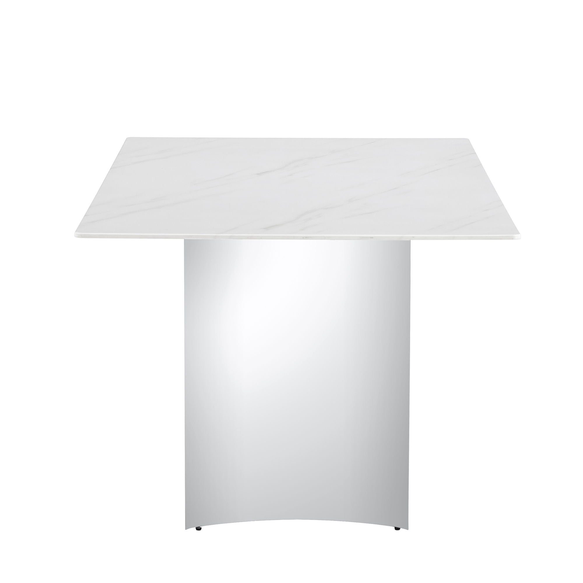 Modern Minimalist Dining Table With Marble Glass Top
