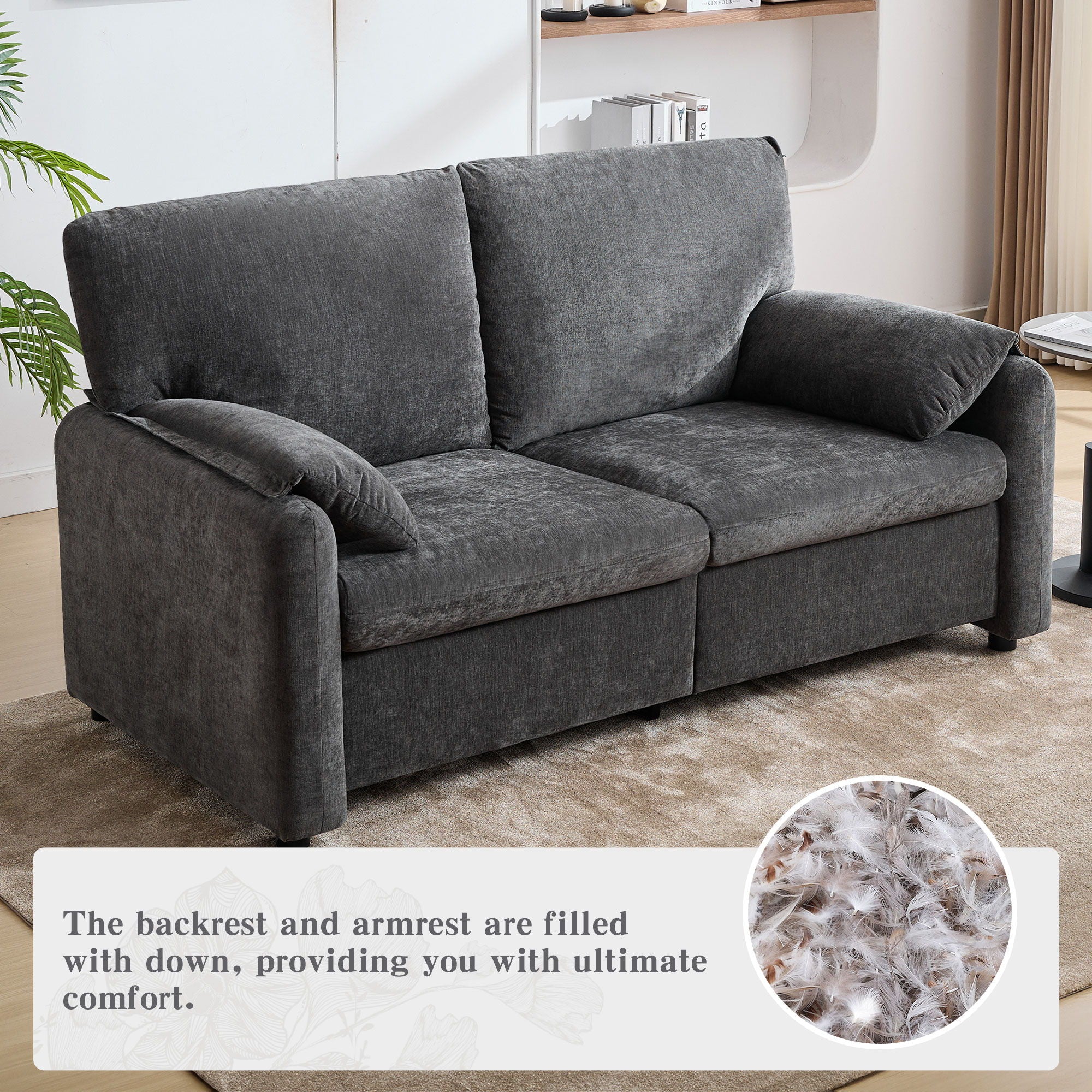 Modern Minimalist Down Filled Sofa