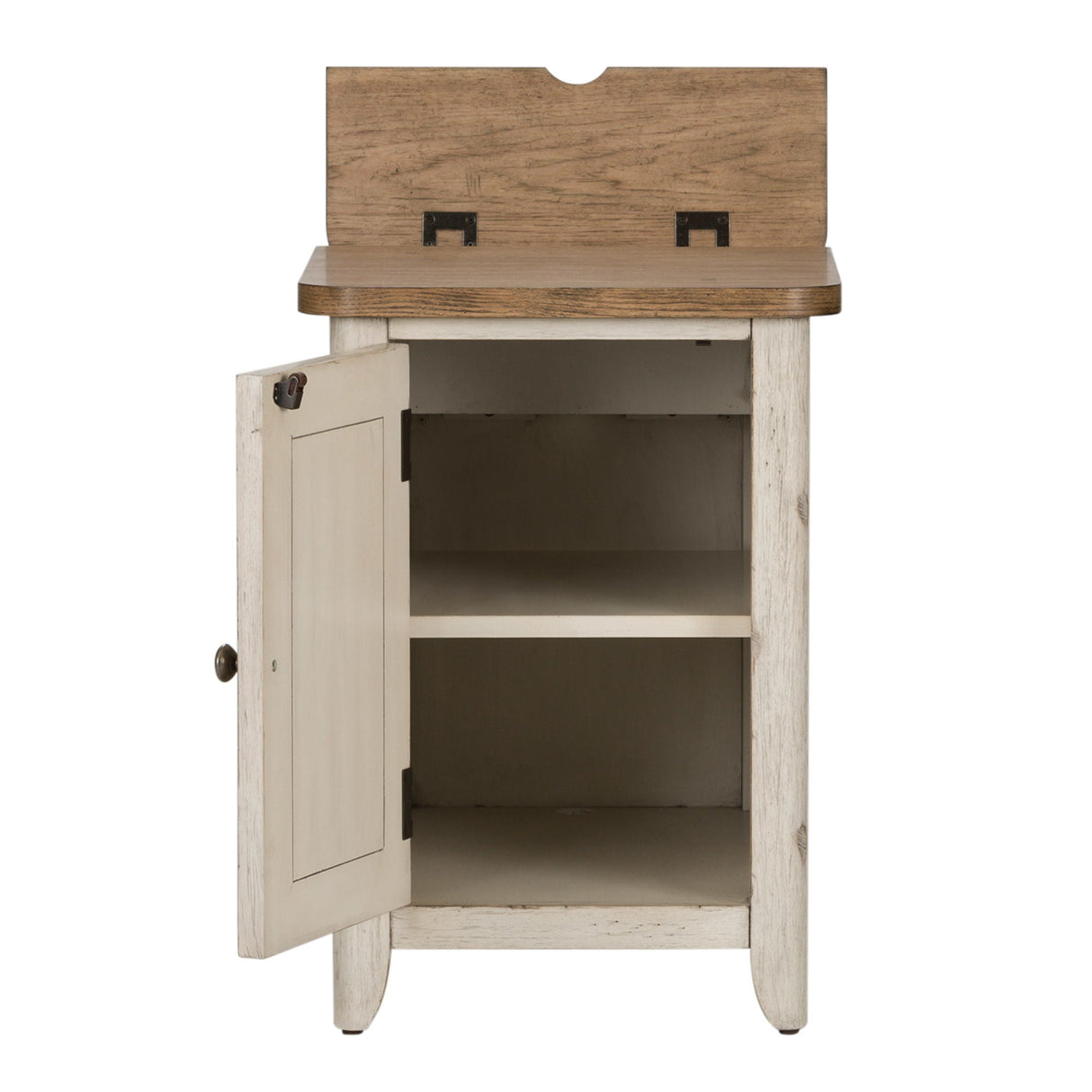 Liberty Furniture Farmhouse Reimagined - Door Chair Side Table With Charging Station - White | Meri Furniture