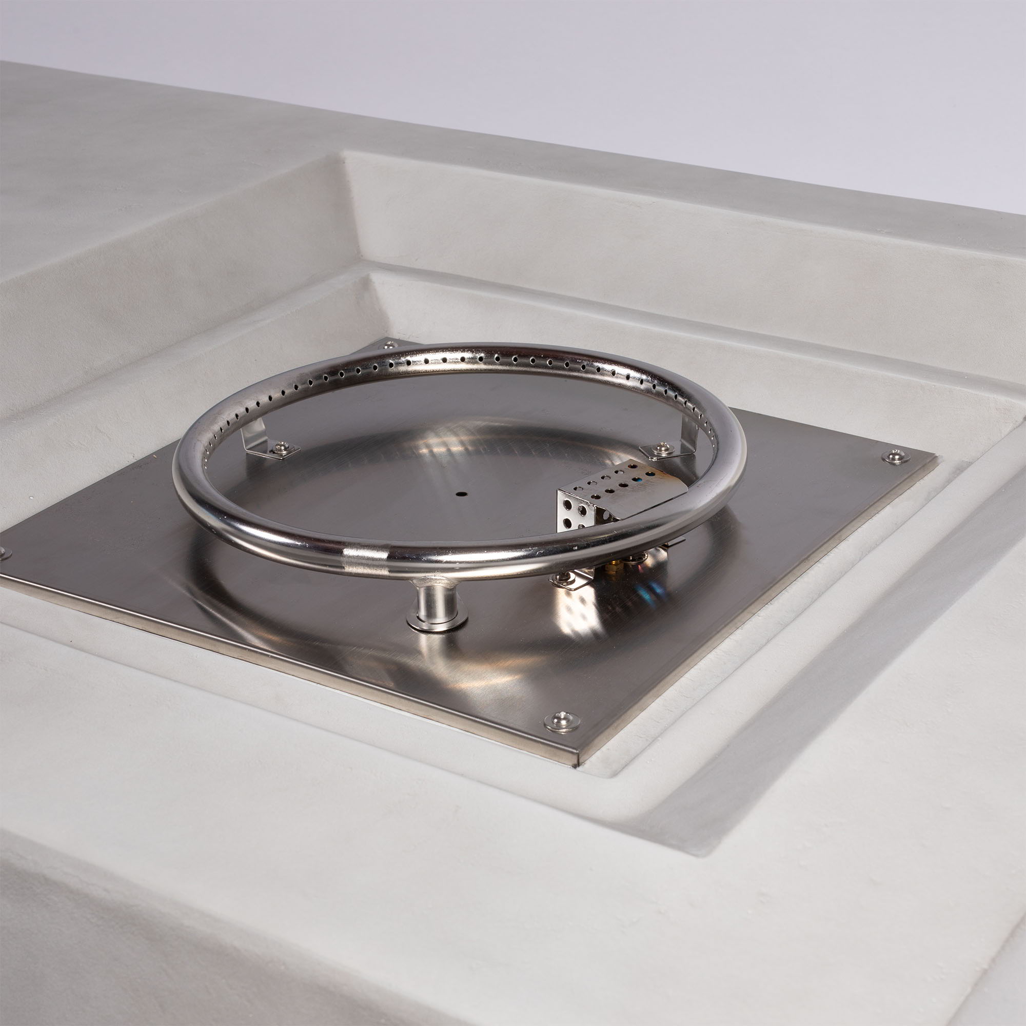 Propane Gas Fire Pit Table, 50000 Btu Rectangular Concrete Fire Pit For Outside Patio Deck Garden Backyard - Light Gray