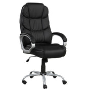 Upholstered Office Chair, Adjustable Height Swivel Chair - Black