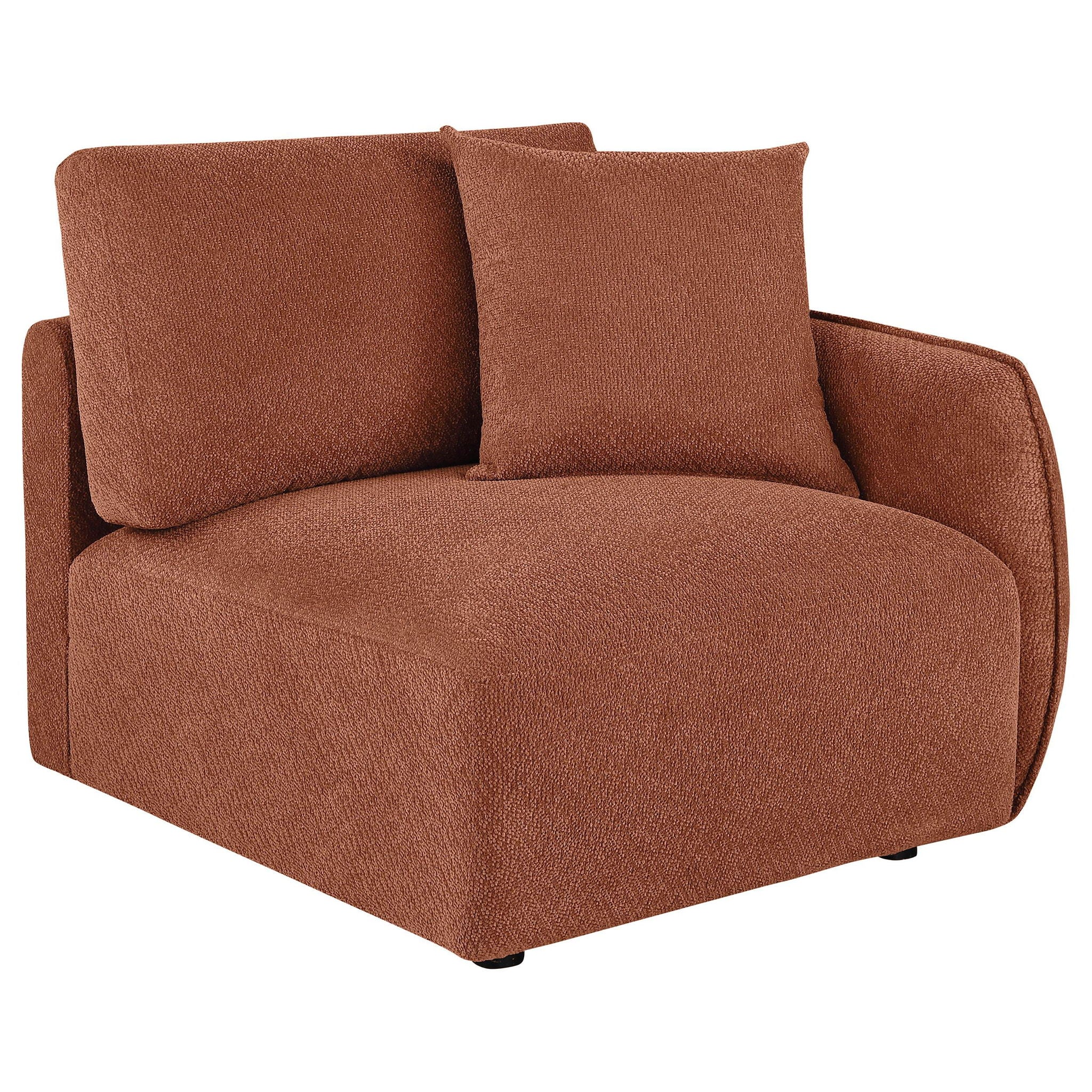 Elysia Chenille Upholstered Modular RAF Chair Coral