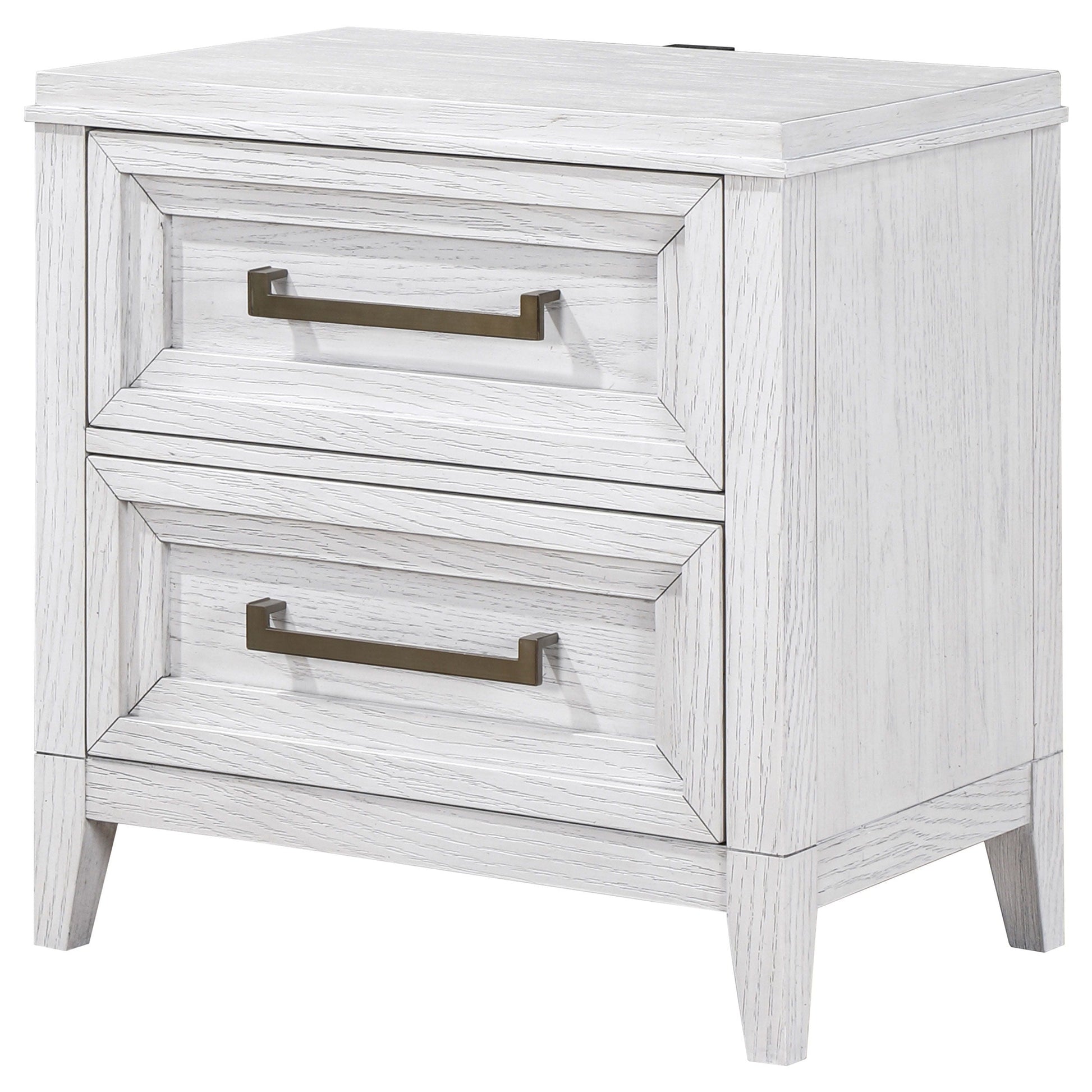 Coaster Fine Furniture Marielle - 2-Drawer Nightstand Bedside Table - Distressed White | Meri Furniture