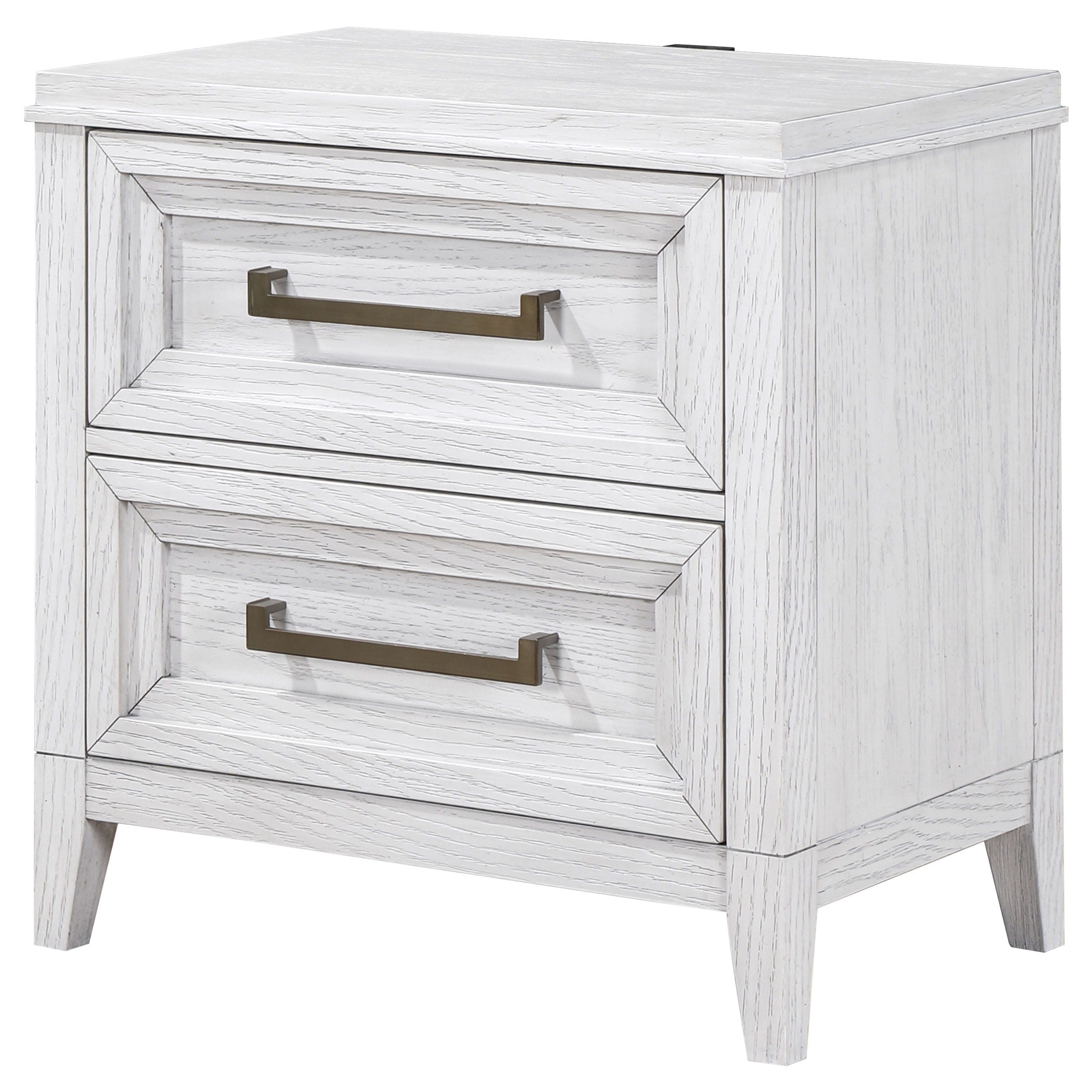 Coaster Fine Furniture Marielle - 2-Drawer Nightstand Bedside Table - Distressed White | Meri Furniture