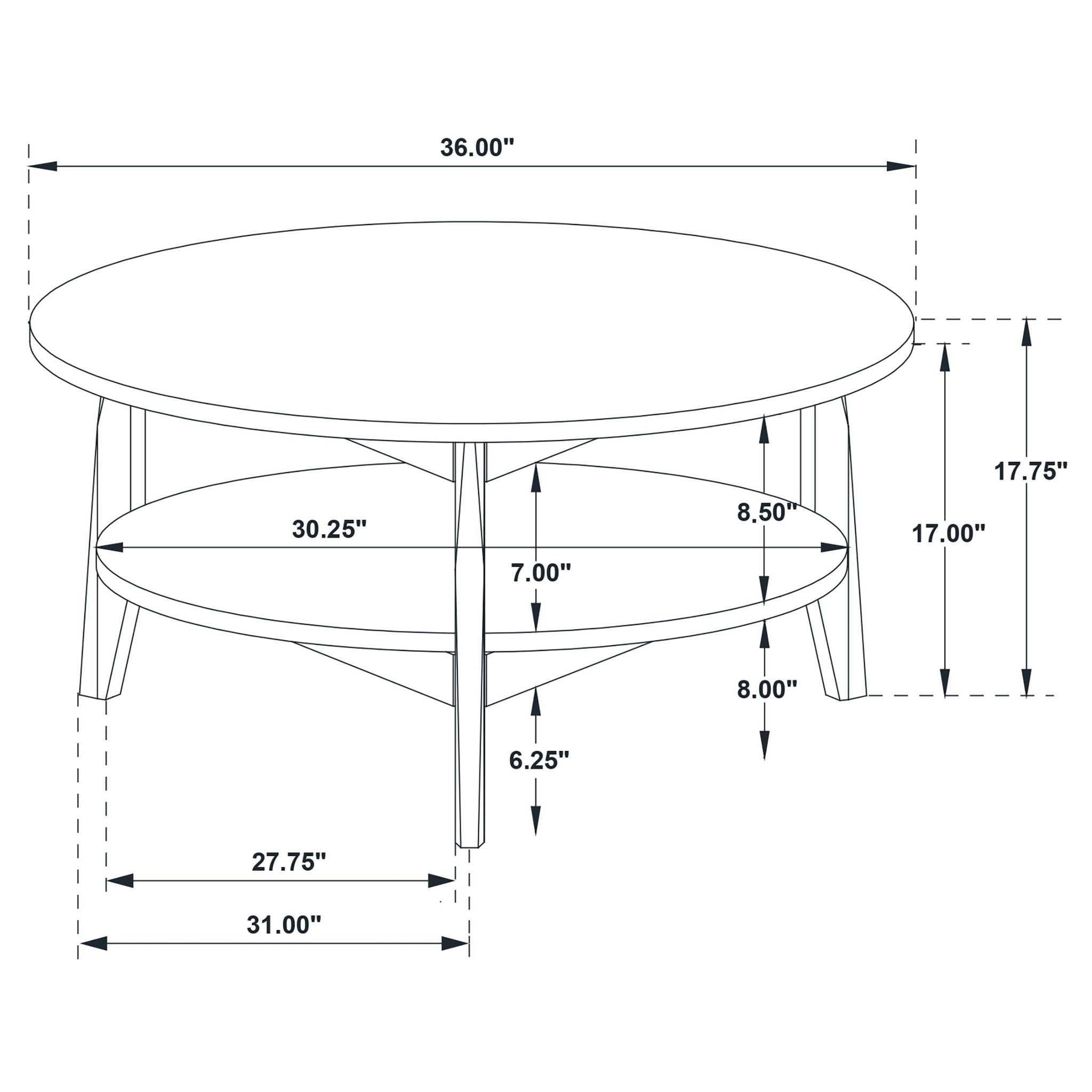 Bradley Round SmartTop Cocktail Coffee Table Smokey Grey and Brown