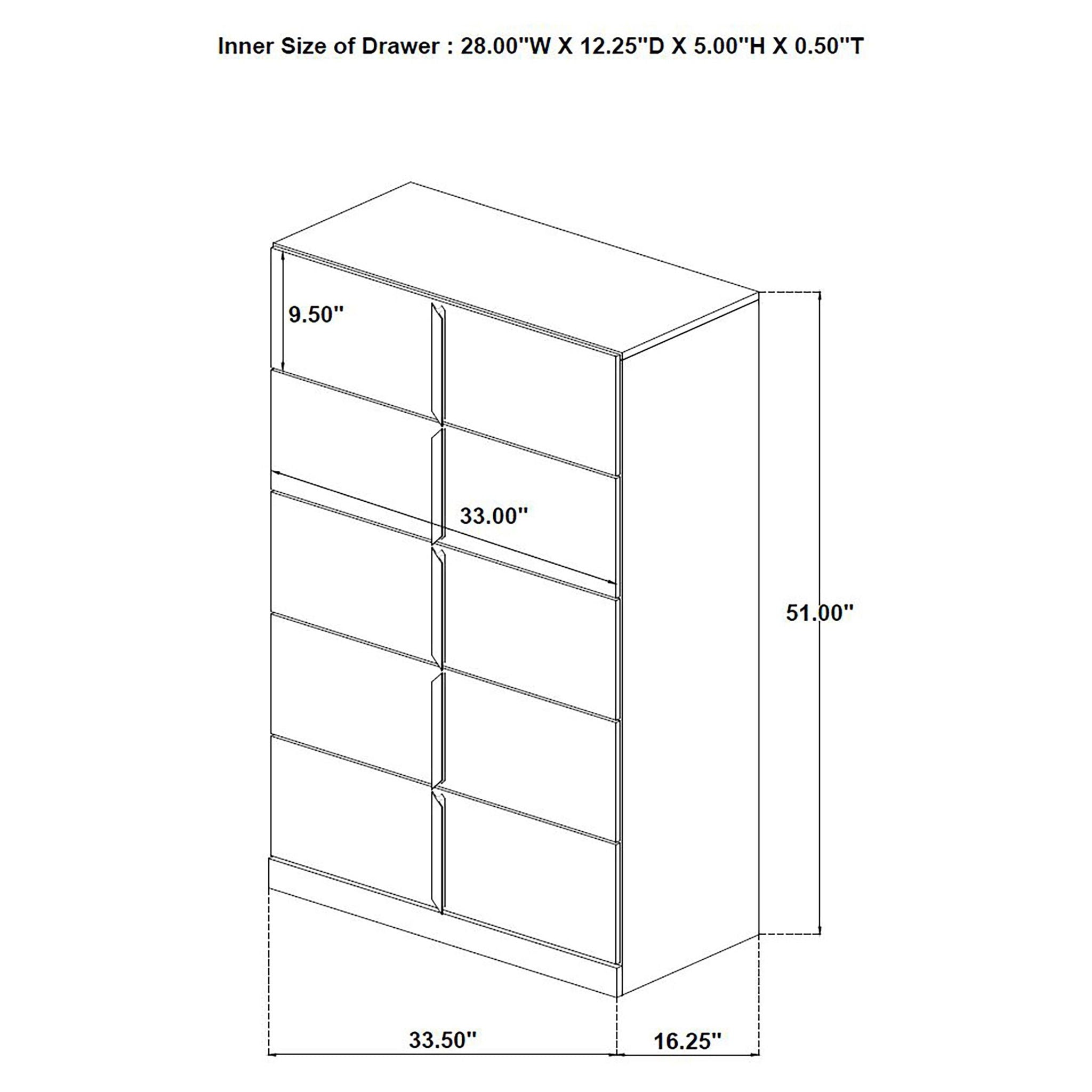 Ines 5-piece Queen Bedroom Set Grey and White High Gloss