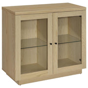 Tilbury - 2-Door Glass Front Accent Display Cabinet - Light Oak