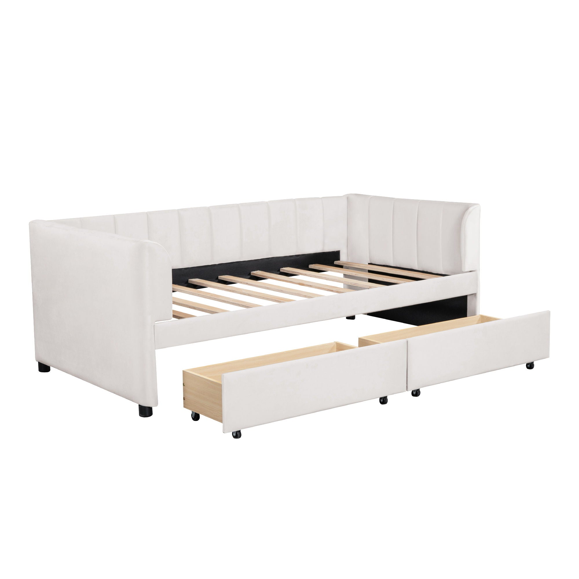 Upholstered Daybed With Ergonomic Design Backrest