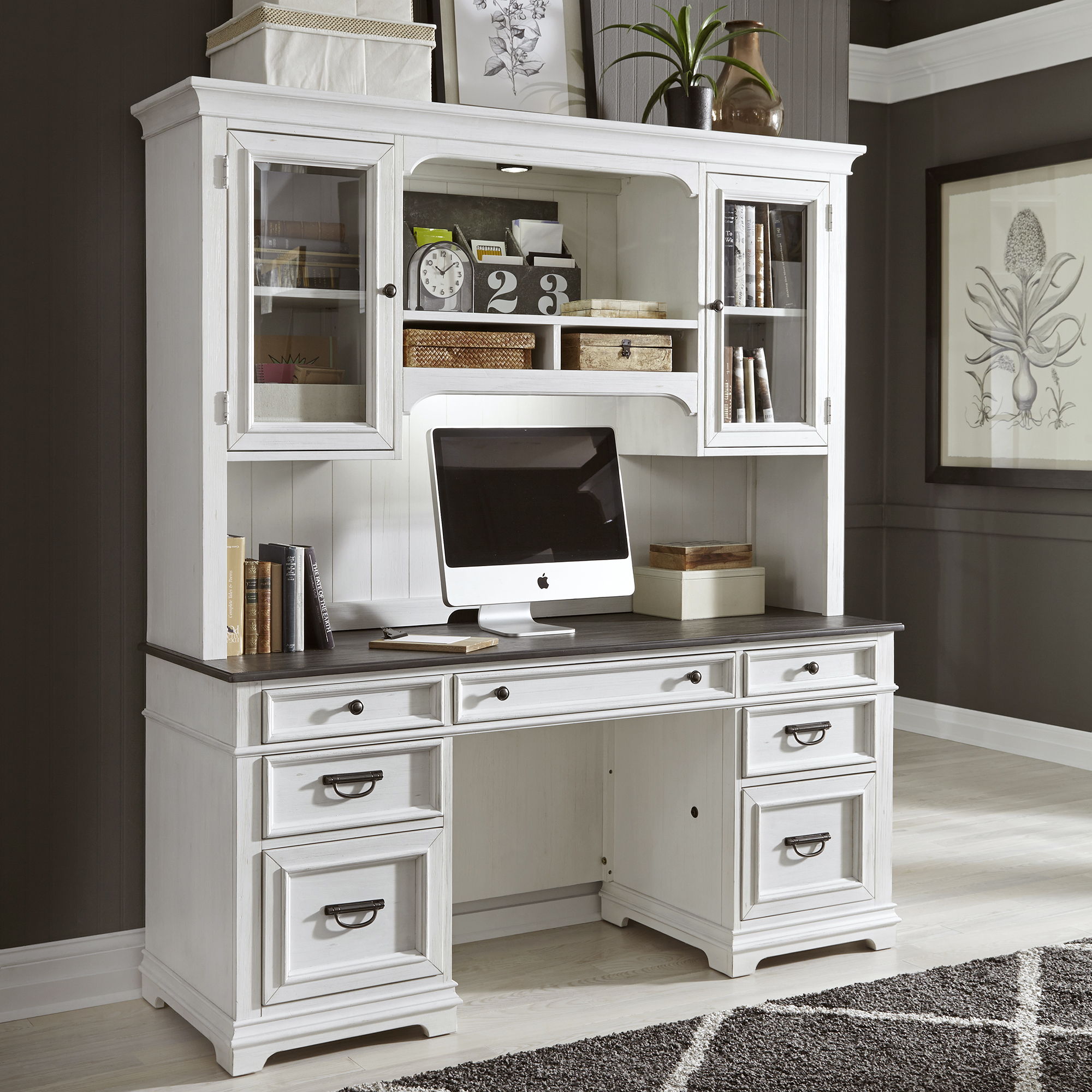 Liberty Furniture Allyson Park - Credenza & Hutch - White | Meri Furniture