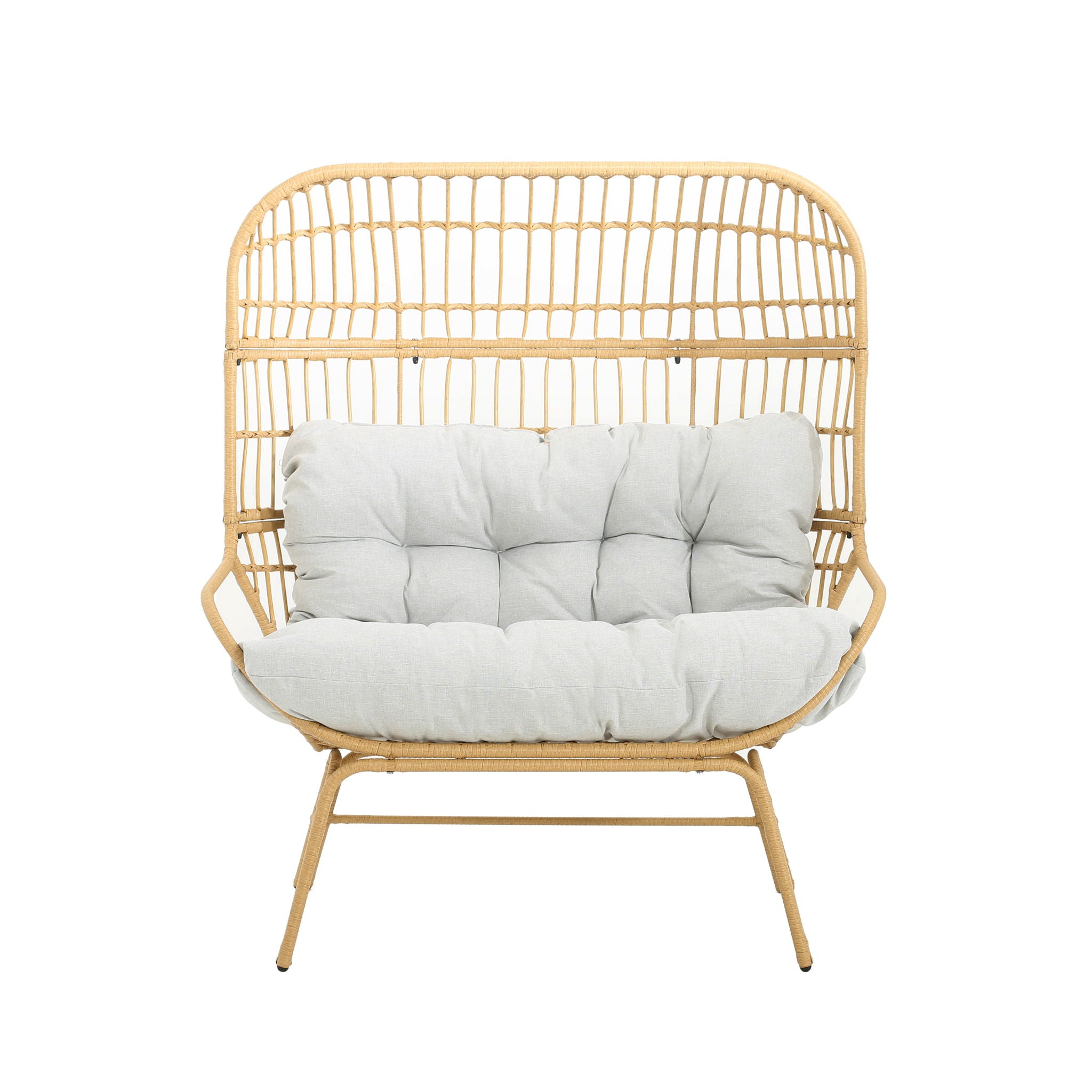 Palos - Outdoor Wicker Loveseat - Light Brown