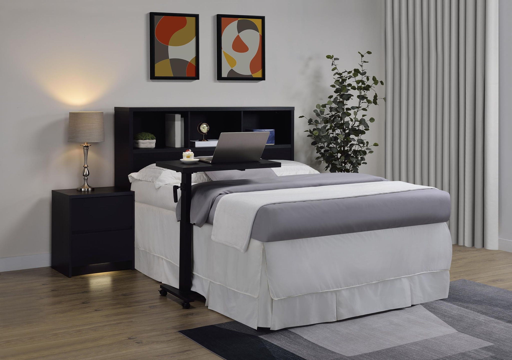 Westpark 49-inch Queen Bookcase Headboard Black