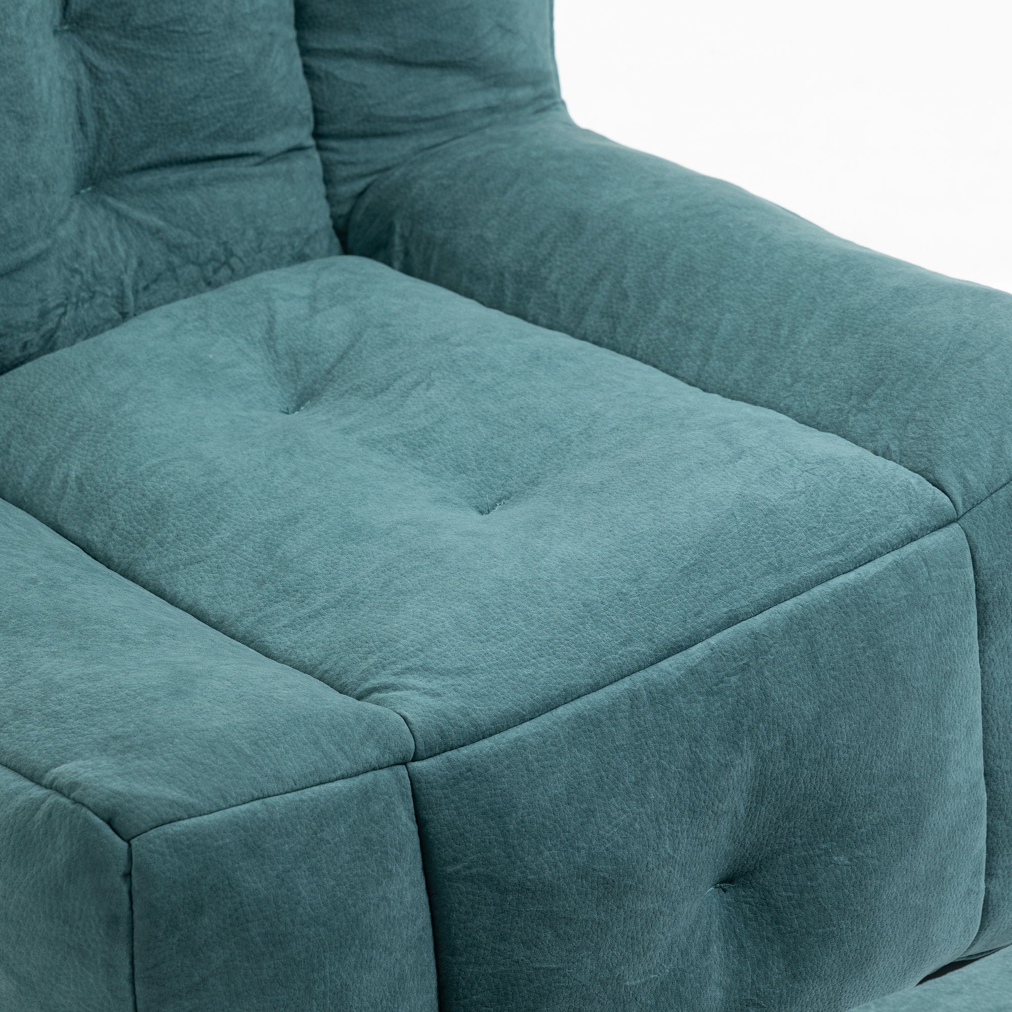 Modern Indoor Fluffy Bean Bag Chair With Memory Foam And Ottoman, Super Soft
