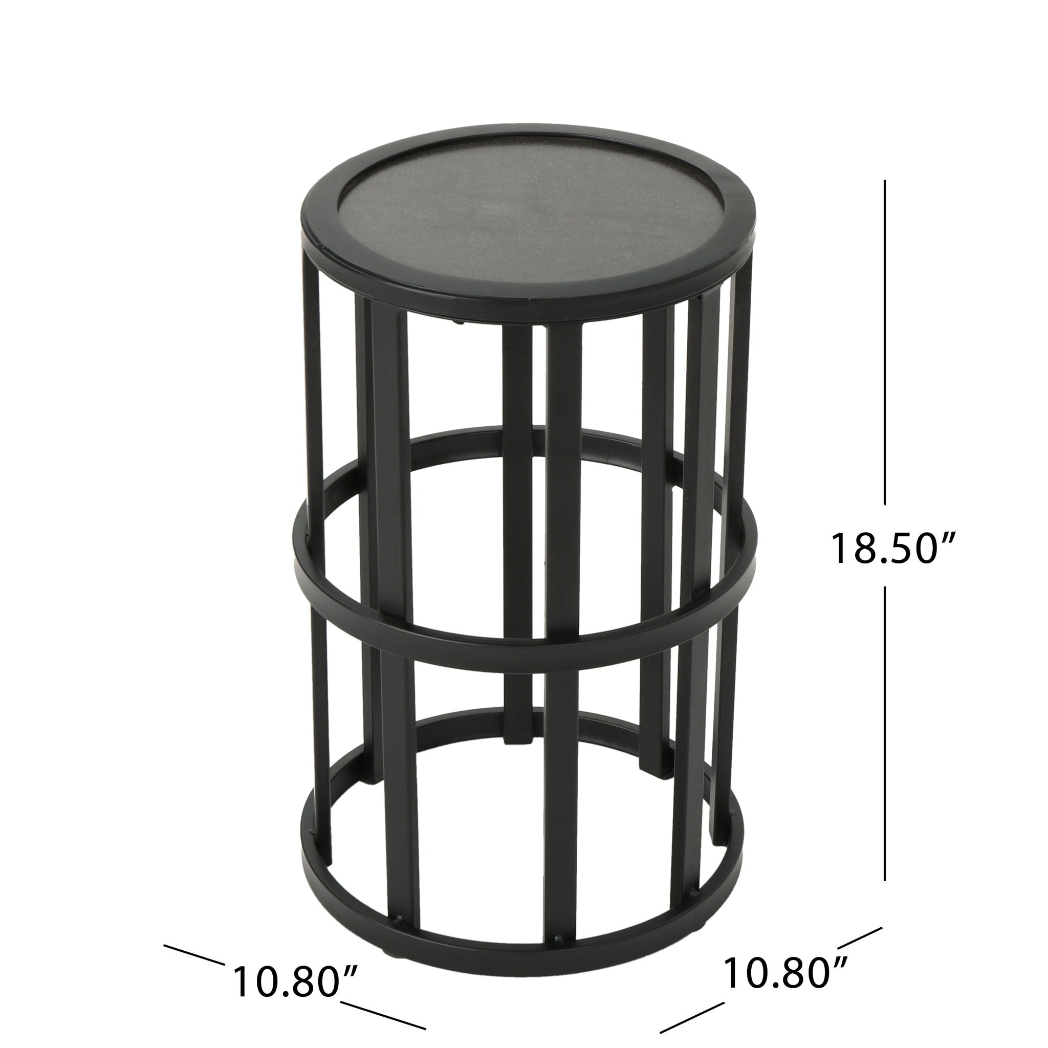 Outdoor Powder Coated Side Table - Gray