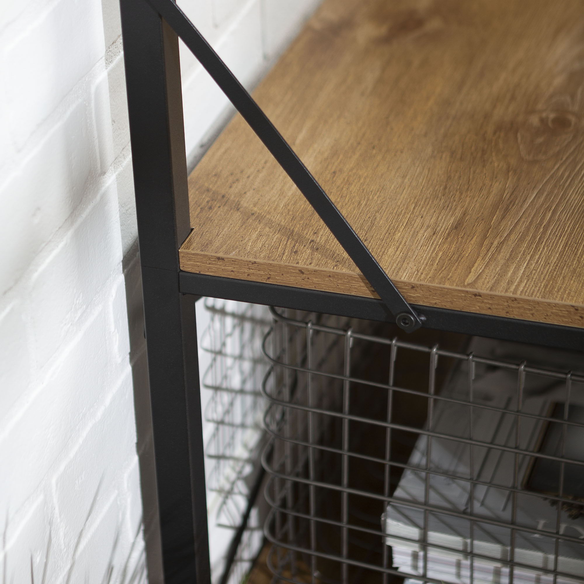 Rustic X-Back Hall Tree With Bench