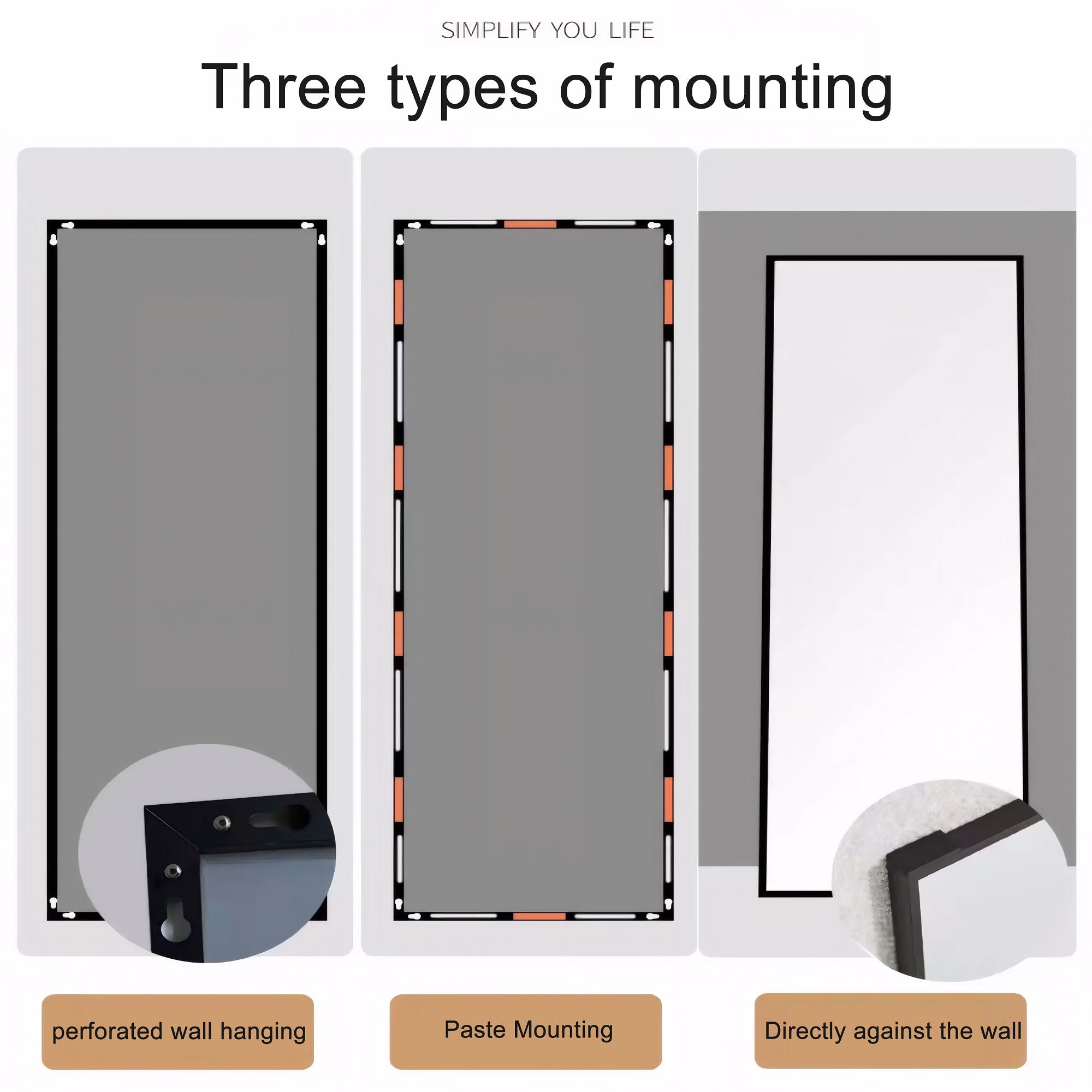 Modern Full Length Mirror With High Definition Shatter Proof Glass And Aluminum Alloy Frame