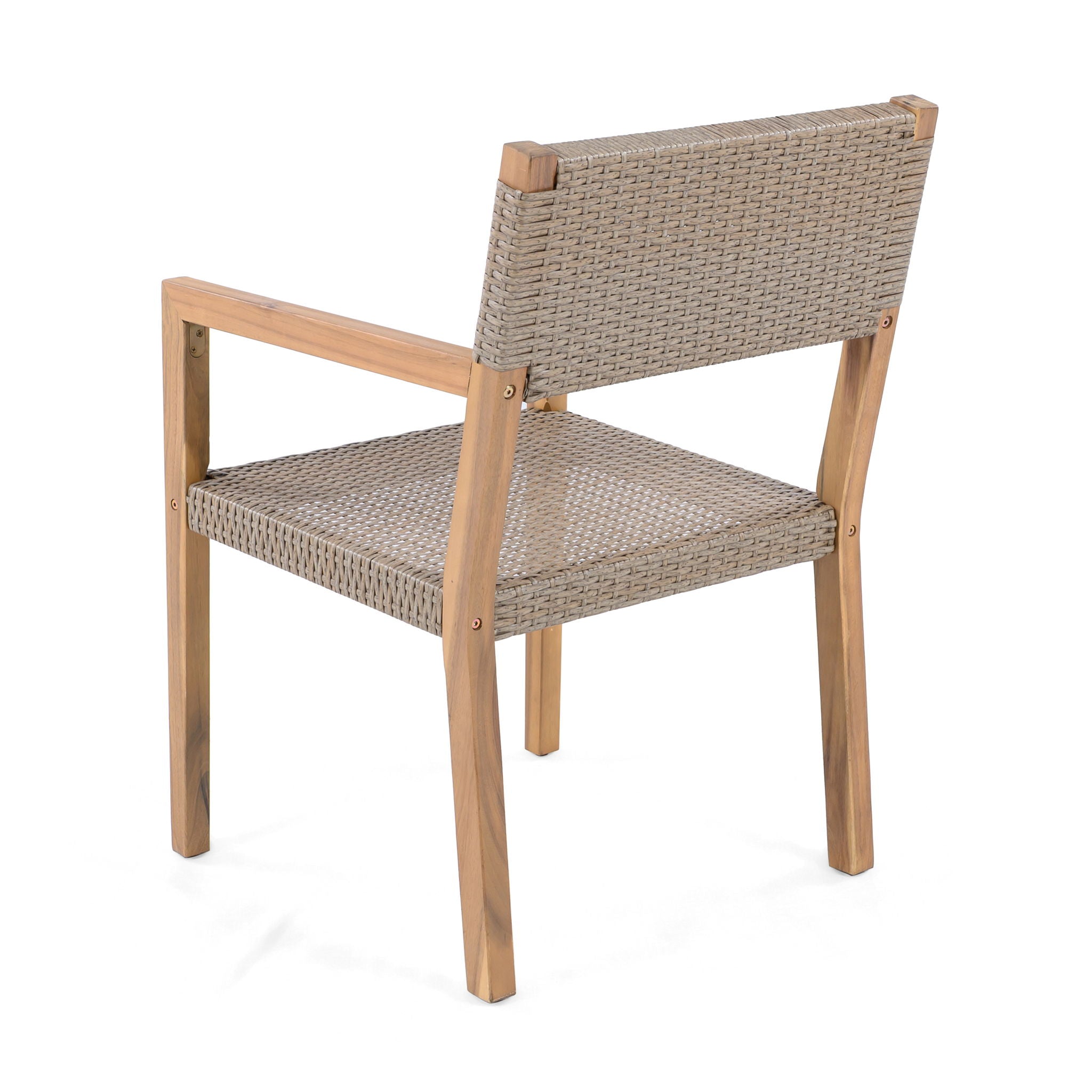 Outdoor Dining Chairs For Patios, Gardens (Set of 2) - Light Brown Multi / Light Teak
