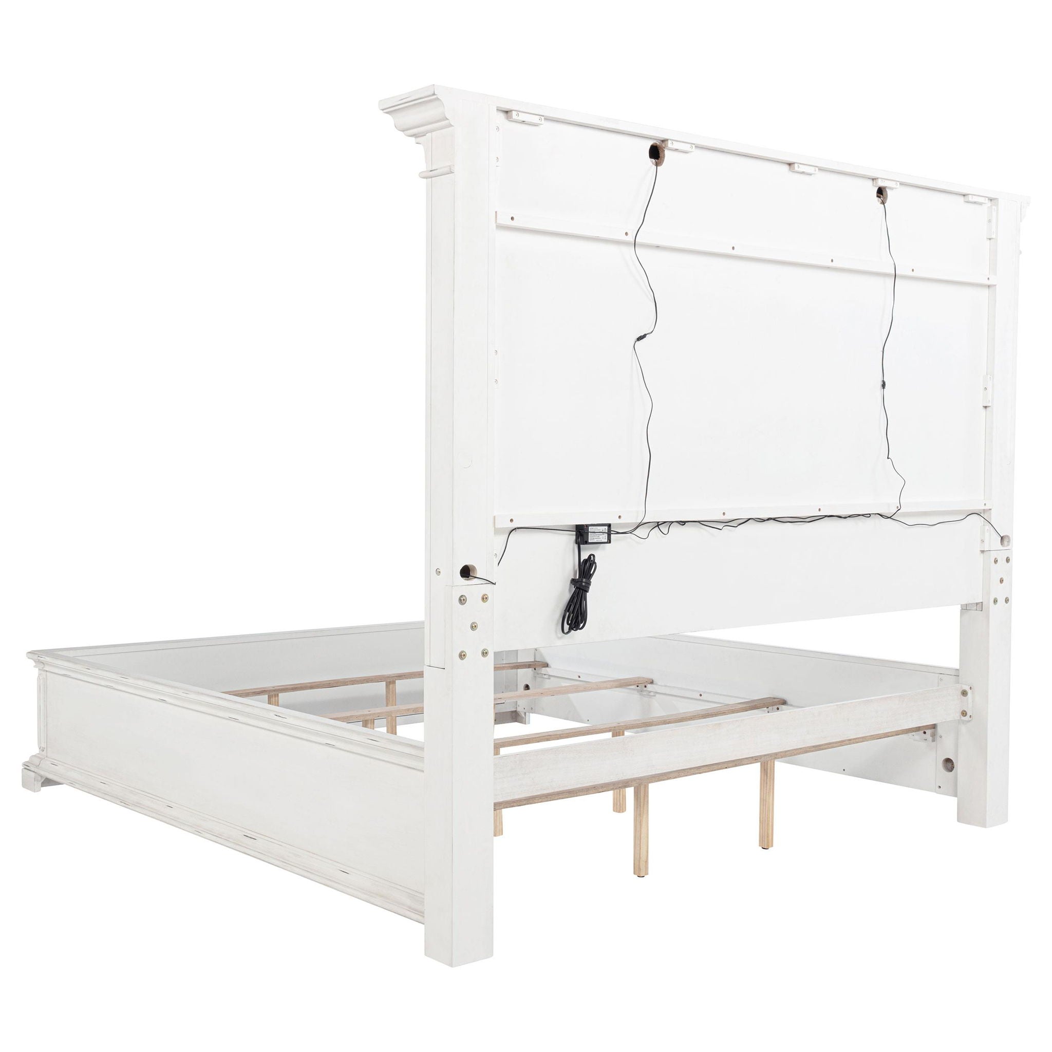 McKinney Eastern King LED Light Panel Bed Vintage White