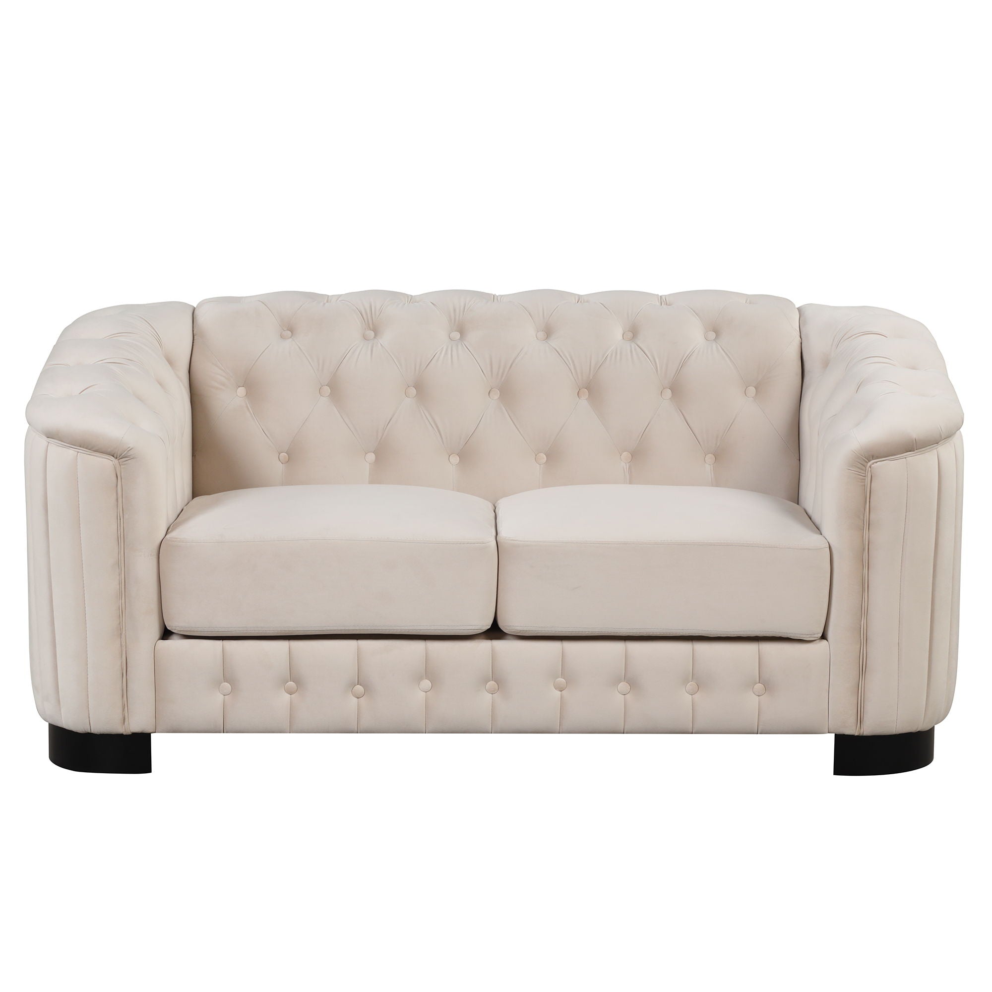 Upholstered Loveseat Sofa With Thick Removable Seat Cushion