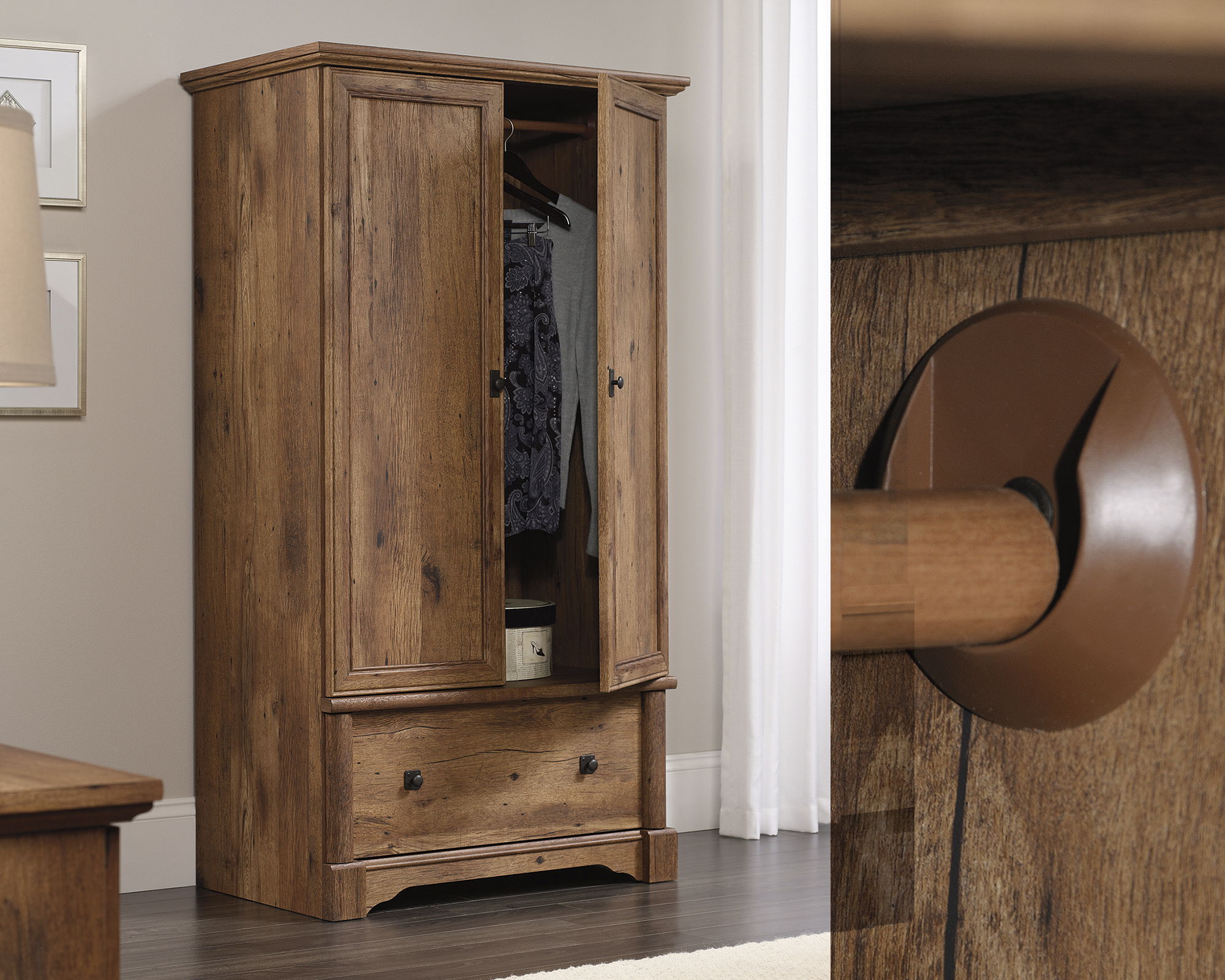 Palladia Armoire in Vintage Oak