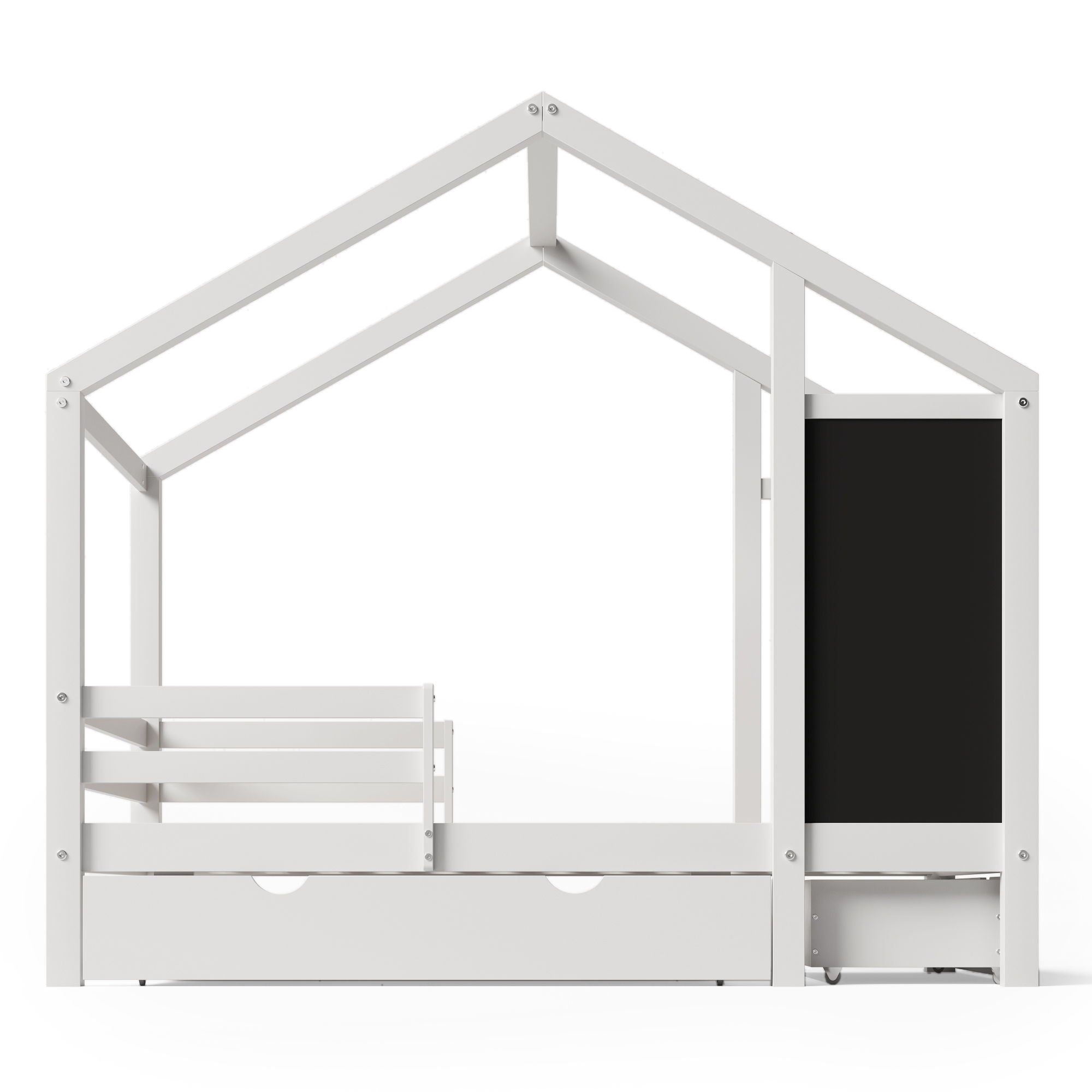 House Bed With Blackboard And Drawers