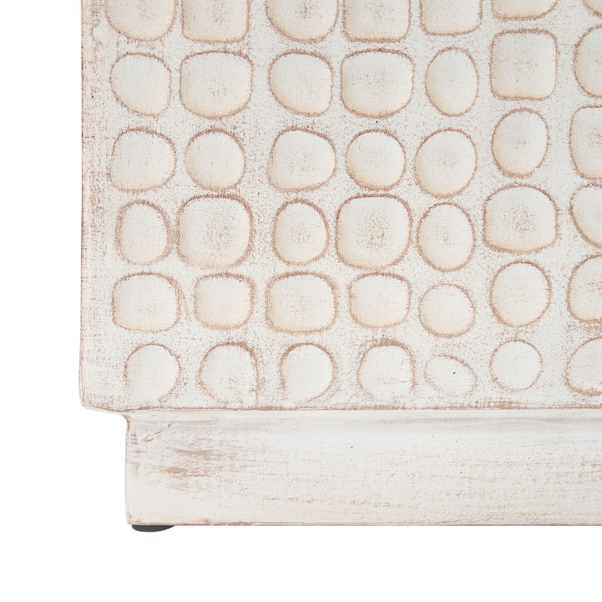 Chic Modern Mgo Cube Side Table With Fluted Design - Antique Brown