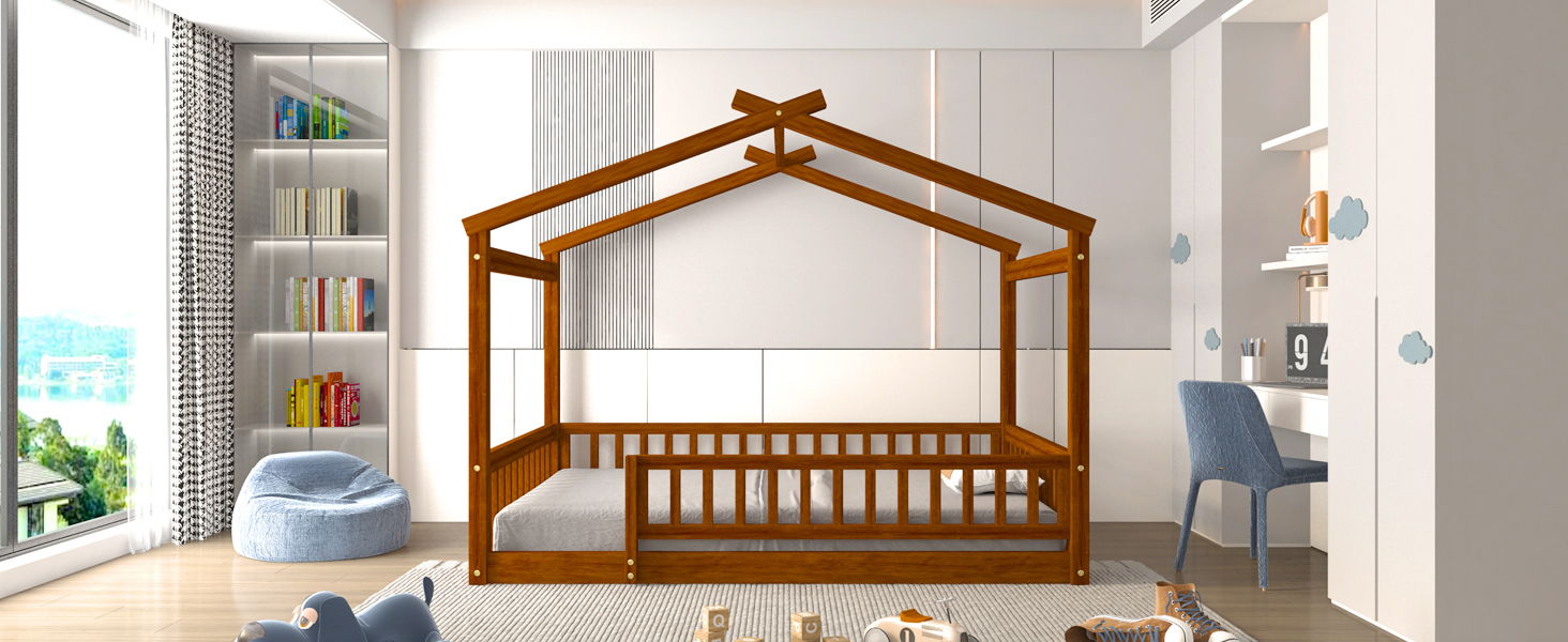 Bed House Bed Frame With Fence