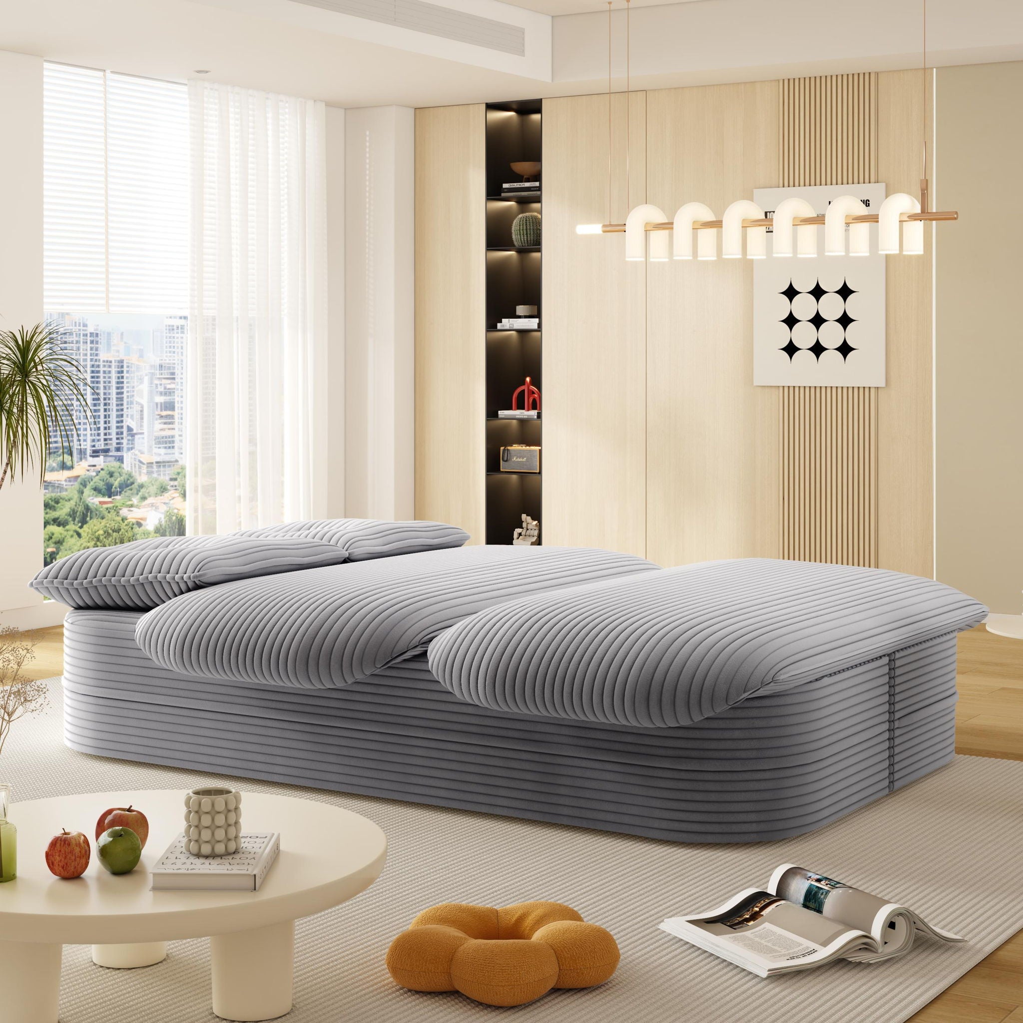 Convertible Floor Sofa Bed With Multi Functional Blanket