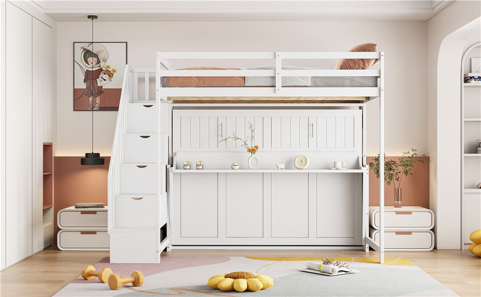 Murphy Bed With Smart Hydraulic System And Desk Design